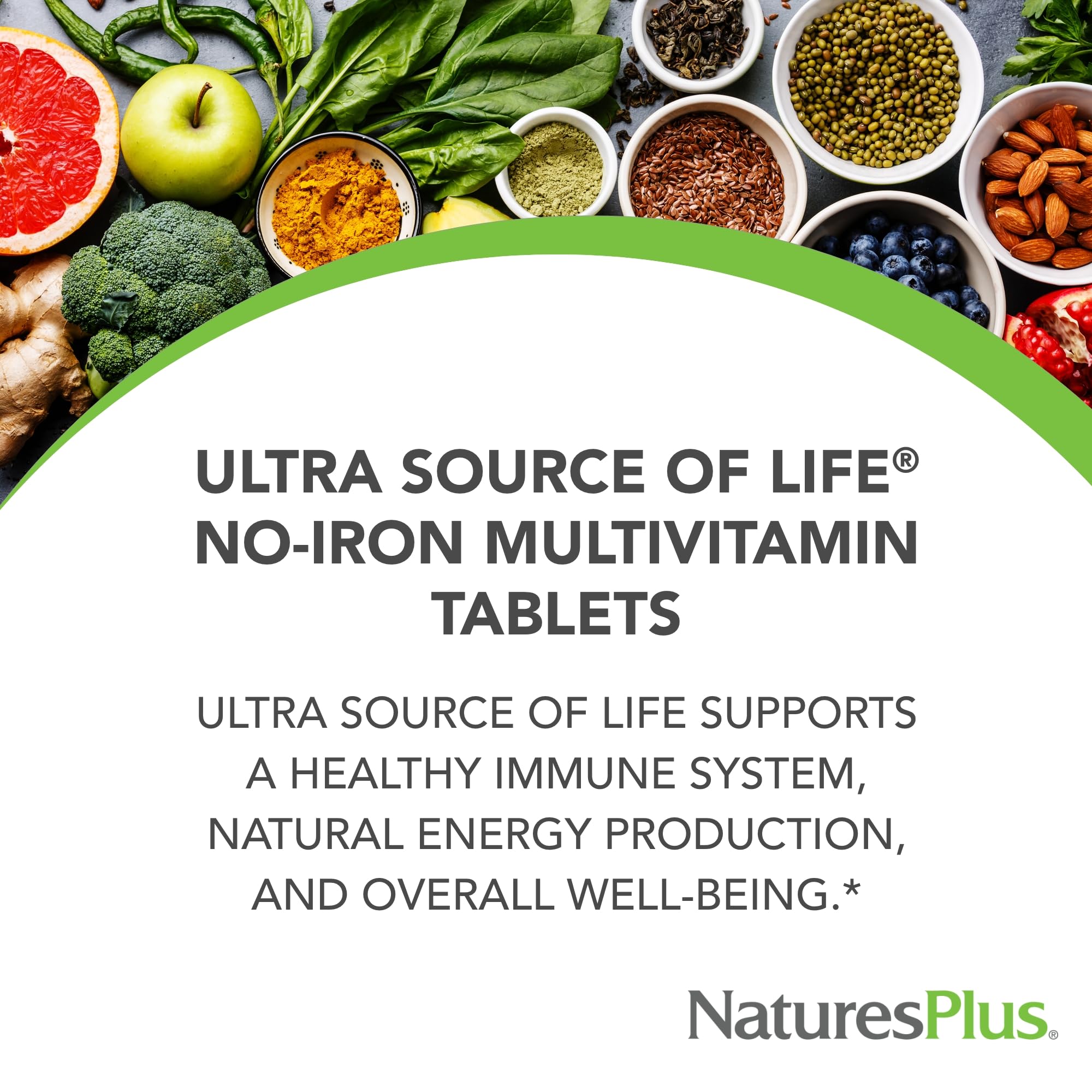 NaturesPlus Ultra Source of Life No-Iron Multivitamin - 180 Tablets - Supports Immune Health, Energy & Overall Well-Being - with Lutein & Vitamin D3 - Vegetarian & Gluten Free - 60 Servings NaturesPlusAu supplements