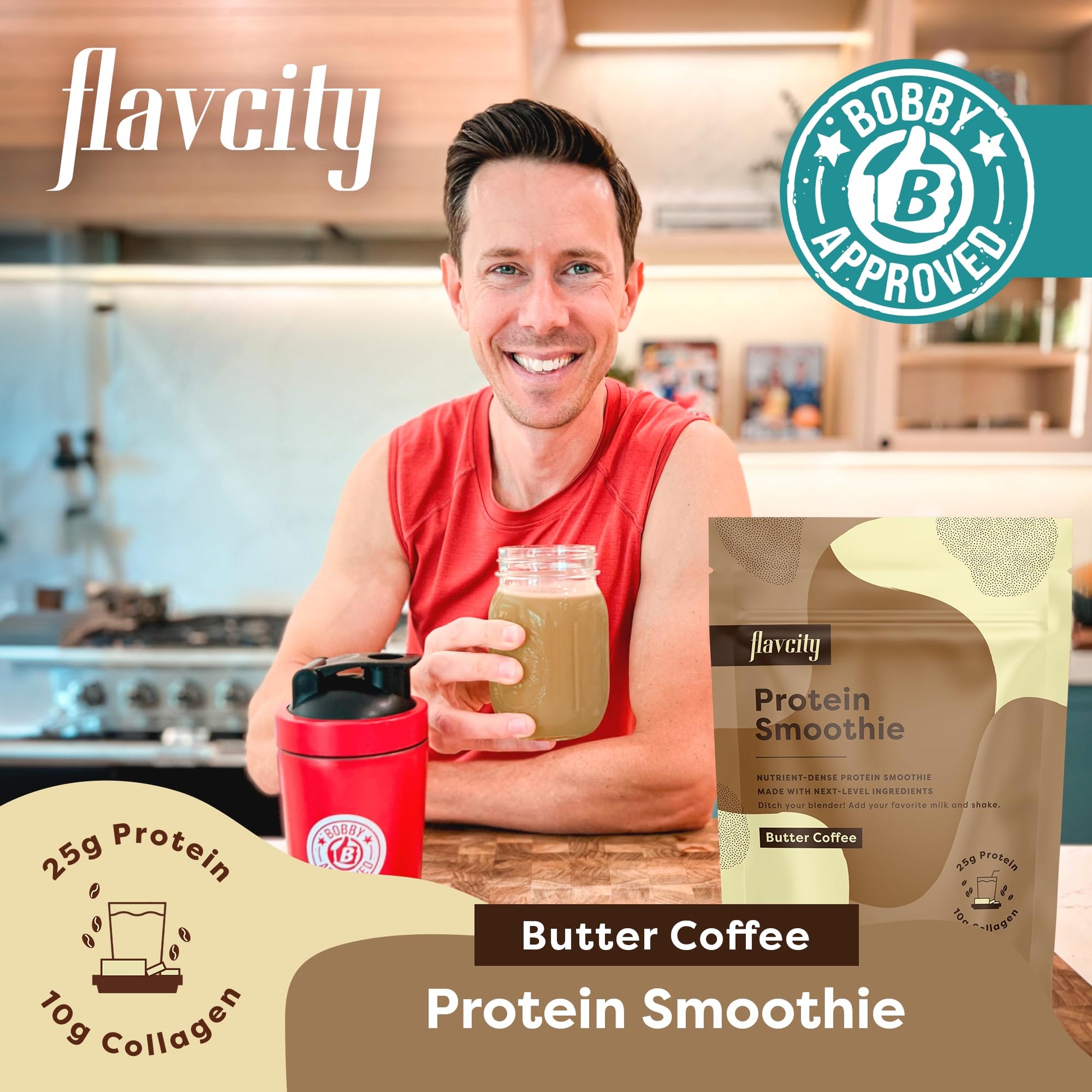 FlavCity Protein Powder Smoothie, Butter Coffee - 100% Grass-Fed Whey Protein Powder FlavCityUS supplements
