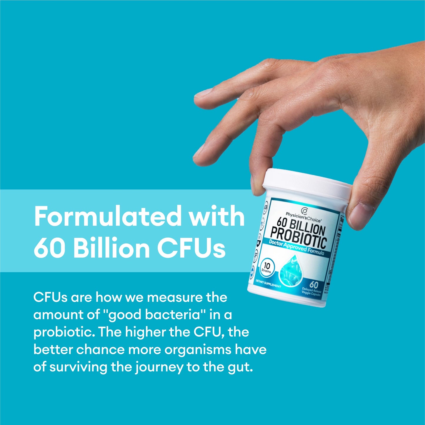 Physician's CHOICE Probiotics 60 Billion CFU - 10 Strains + Organic, 60ct Physician's CHOICEUS supplements
