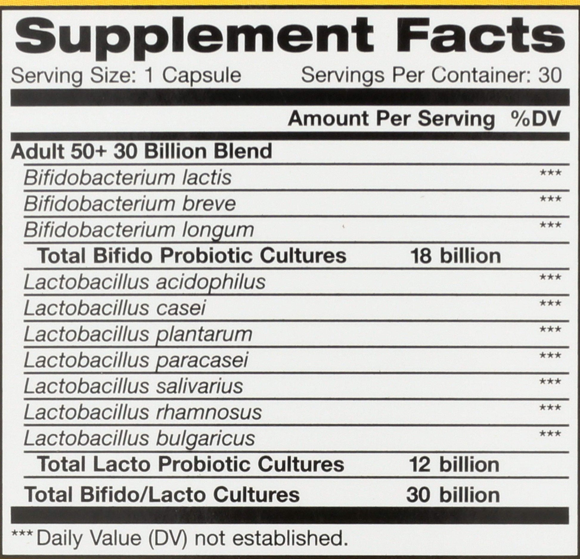 Renew Life Probiotic Adult 50 Plus Probiotic Capsules, Daily Supplement Supports Urinary, Digestive and Immune Health, L. Rhamnosus GG, Dairy, Soy and gluten-free, 30 Billion CFU, 30 Count Renew LifeAu supplements