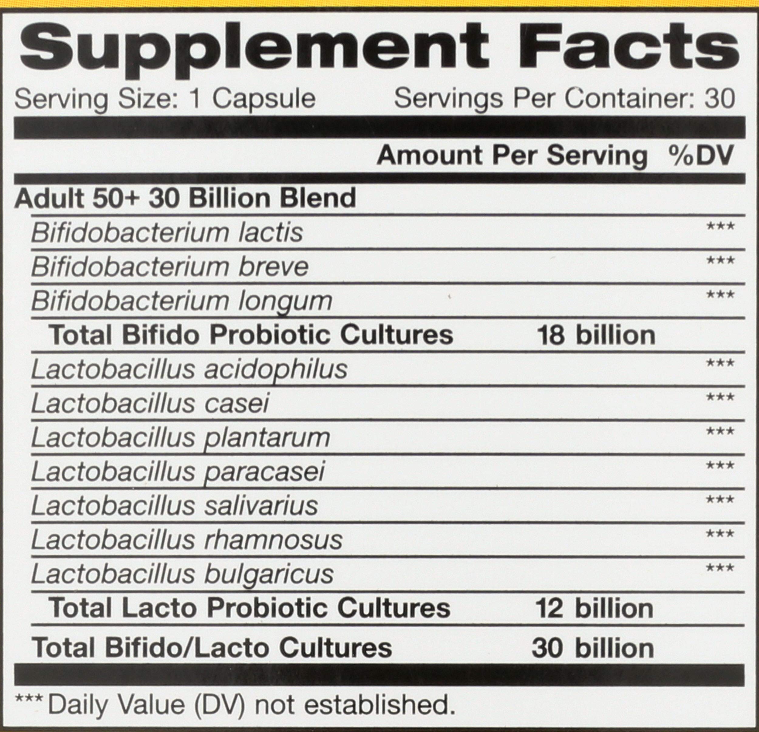 Renew Life Probiotic Adult 50 Plus Probiotic Capsules, Daily Supplement Supports Urinary, Digestive and Immune Health, L. Rhamnosus GG, Dairy, Soy and gluten-free, 30 Billion CFU, 30 Count Renew LifeAu supplements