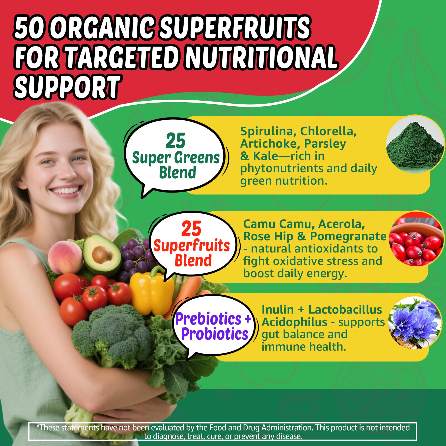 Super Greens Gummies, Daily Green Superfood Supplement w/Spirulina, Chlorella, Mushrooms, Probiotics, Multivitamins, 50+ Super Greens & Veggies Gummies to Boost Immunity, Energy & Gut Health, 120cts EnvyCureAu supplements