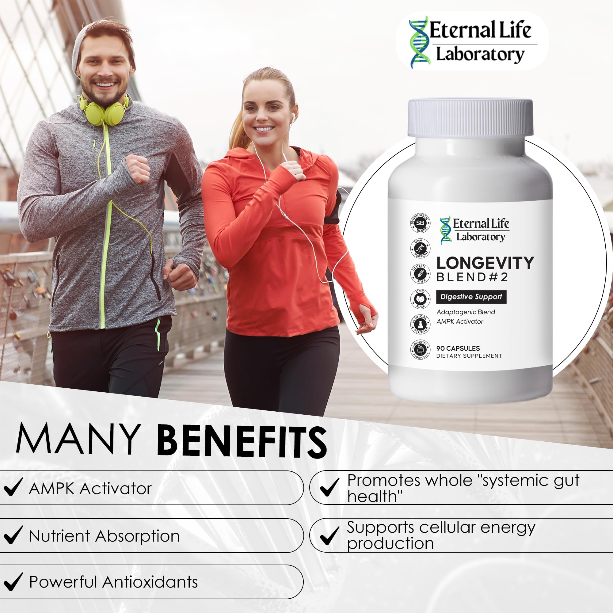Probiotics for Women and Men, Daily Probiotic Supplement Probiotics and Triphala, Green Tea Extract - Anti-Aging Gut Health Optimizer - Intestinal, Colon & Digestive Health - 90 Capsules Eternal Life LaboratoryAu supplements