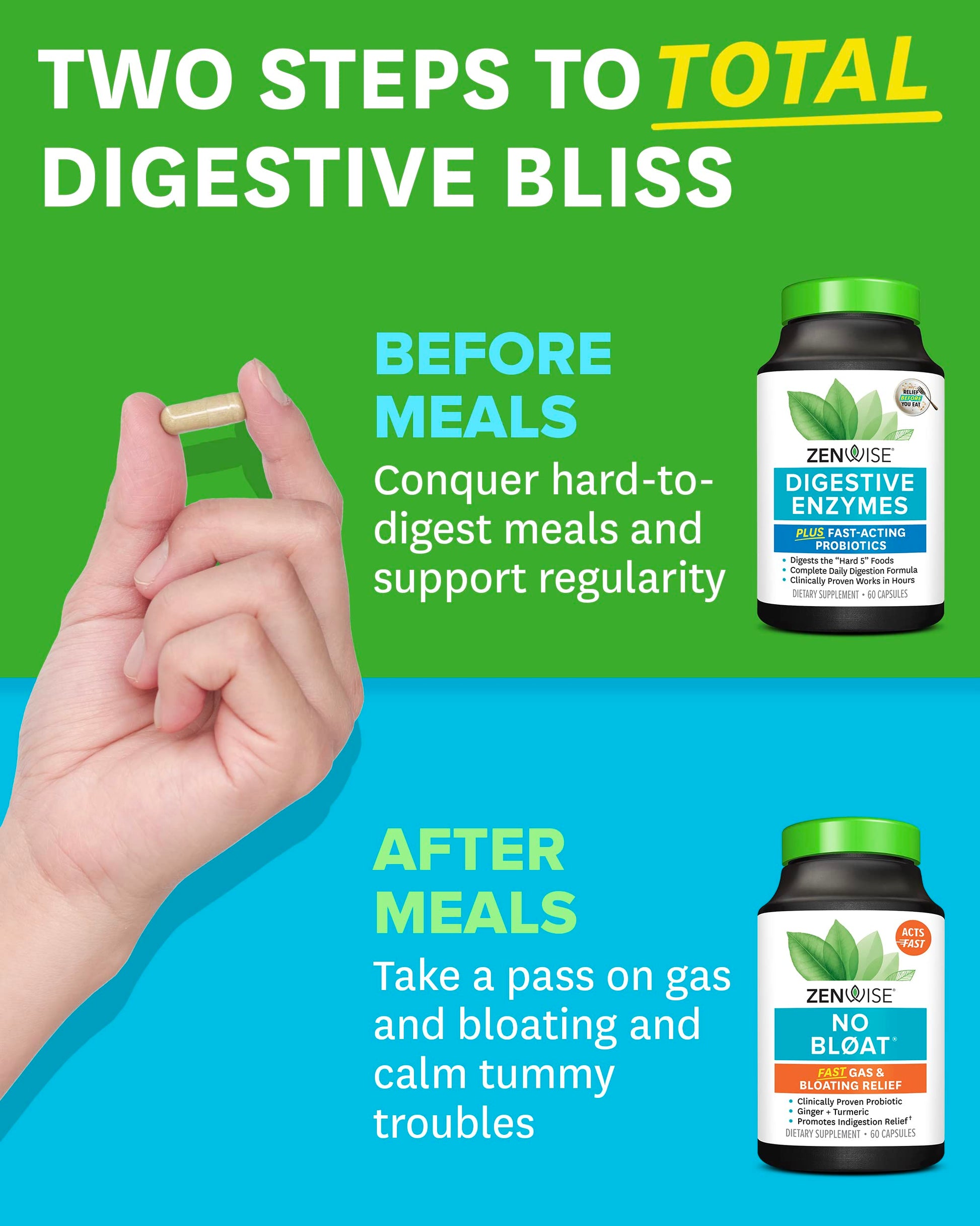 Zenwise Health Digestive Bliss Bundle - Digestive Enzymes, NO BLØAT Zenwise HealthUS supplements