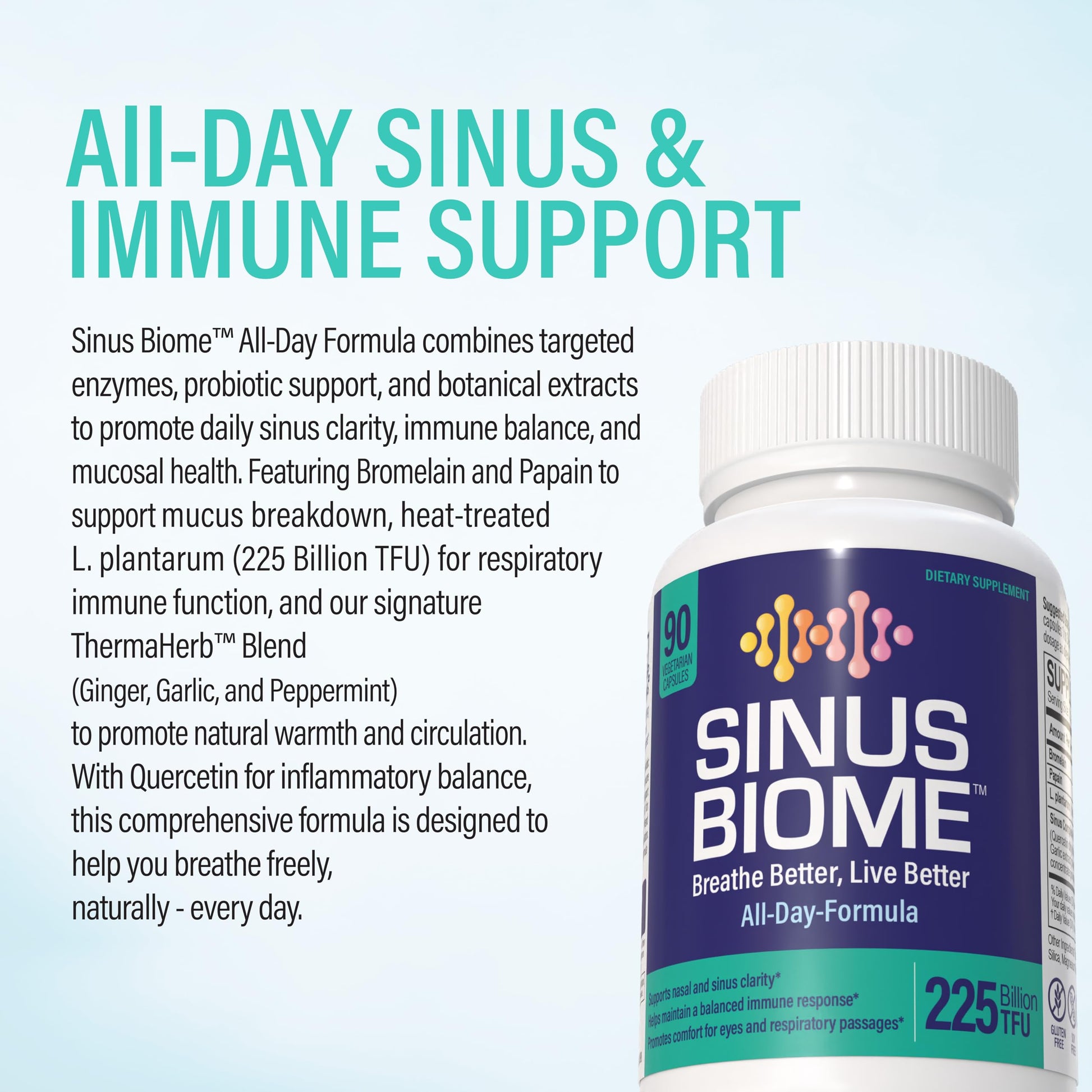 NANOWELL Sinus Biome All-Day Formula Dietary Supplement, 90 Vegetarian Capsules, 225 Billion TFU for Nasal, Sinus, Respiratory Support NANOWELLAu supplements
