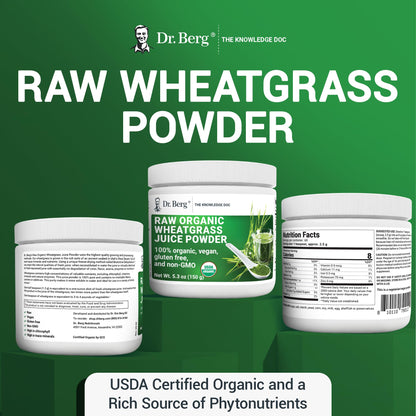Dr. Berg's Wheatgrass Superfood Powder - Raw Juice Organic Ultra-Concentrated Rich Dr. Berg NutritionalsUS supplements