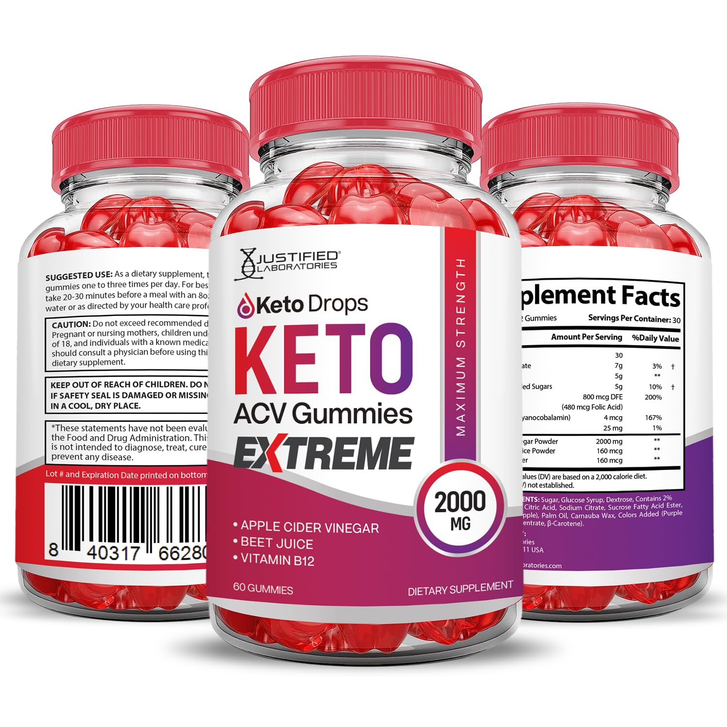 (2 Pack) Keto Drops Keto ACV Gummies Extreme 2000MG Keto Drops Keto Gummies Justified LaboratoriesUS supplements