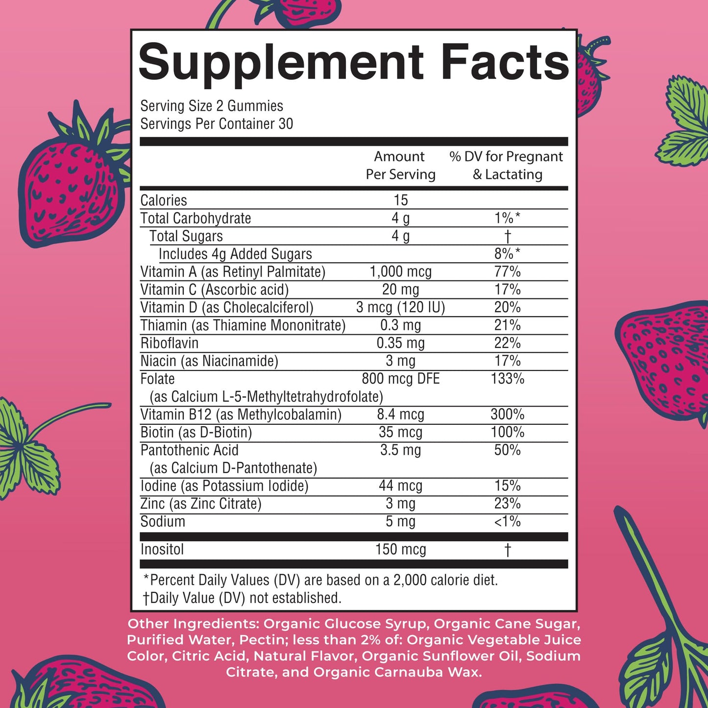 MaryRuth Organics Prenatal Vitamins for Women | USDA Organic Prenatal Gummies | Postnatal Vitamins for Women Breastfeeding | Methylfolate 800 mcg DFE | Iodine | Vegan | Non GMO | 30 Servings MARYRUTH'SUS supplements