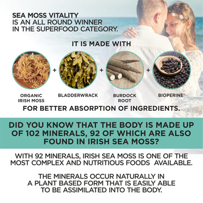 HerbaMe Organic Irish Sea Moss with Bladderwrack, Burdock Root & Black Pepper Extract HerbaMeUS supplements
