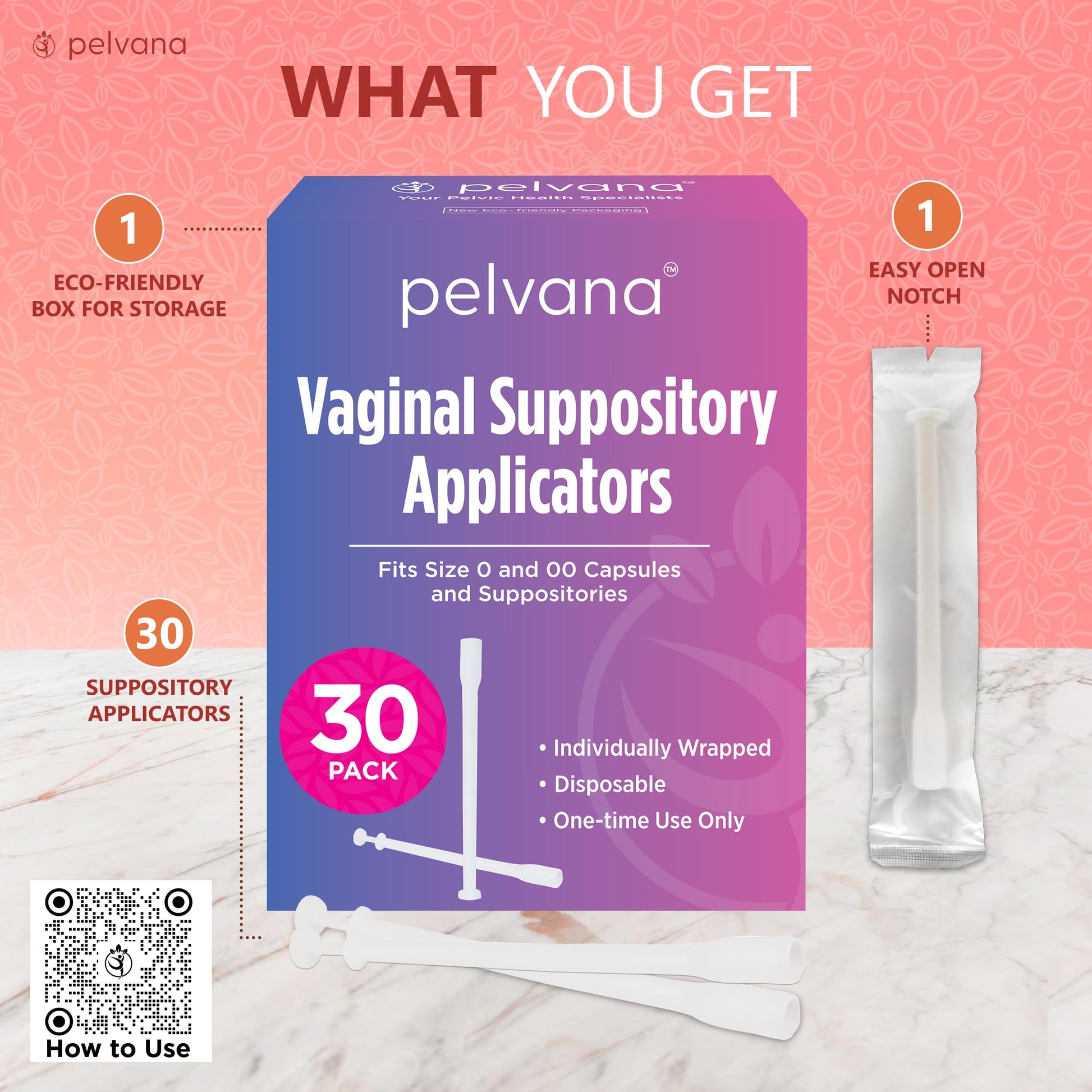 Pelvana Suppository Applicators for Women - (30 Pack) - Fits Size 0 and 00 Capsules - Often Used PelvanaAu supplements