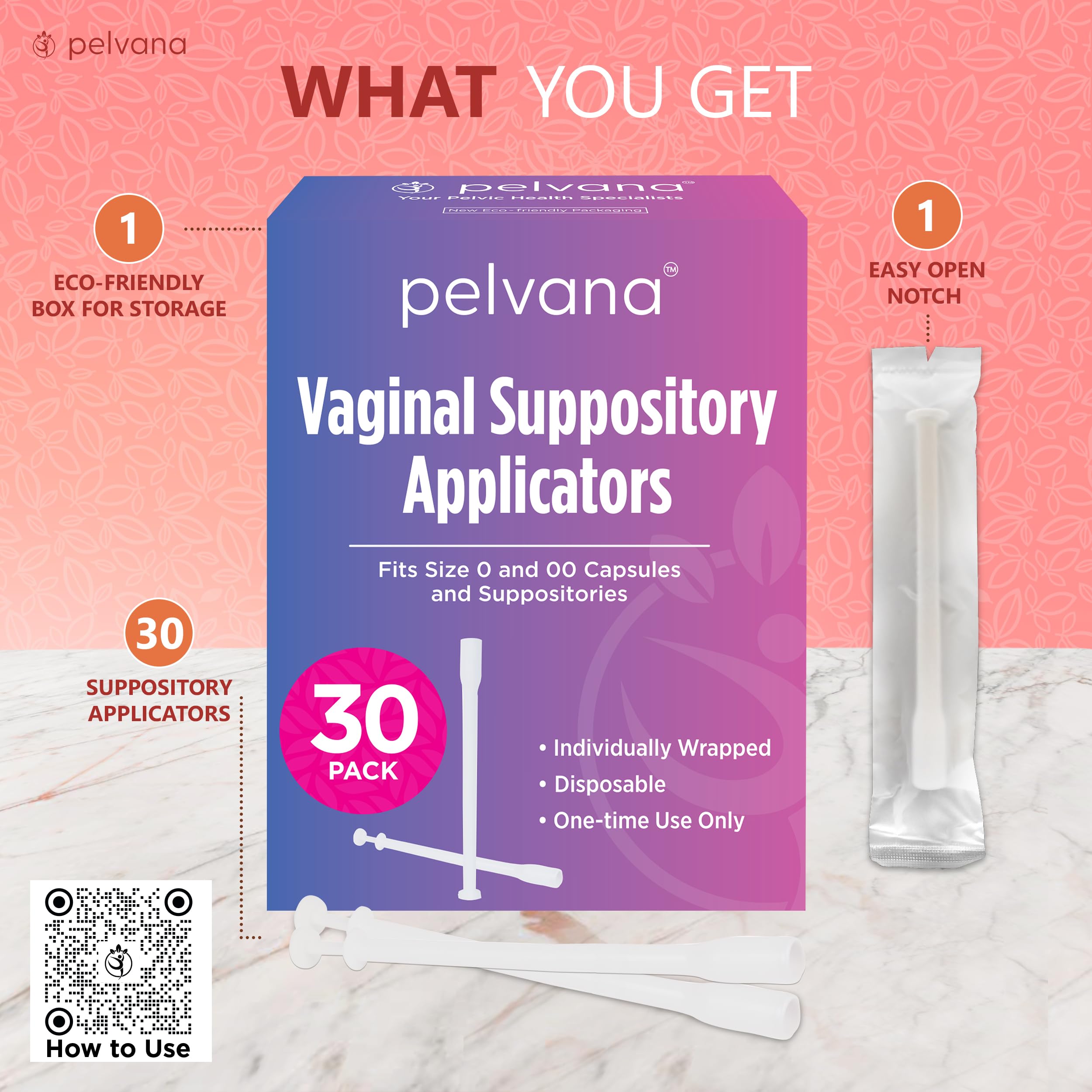 Pelvana Suppository Applicators for Women - (30 Pack) - Fits Size 0 and 00 Capsules - Often Used PelvanaAu supplements