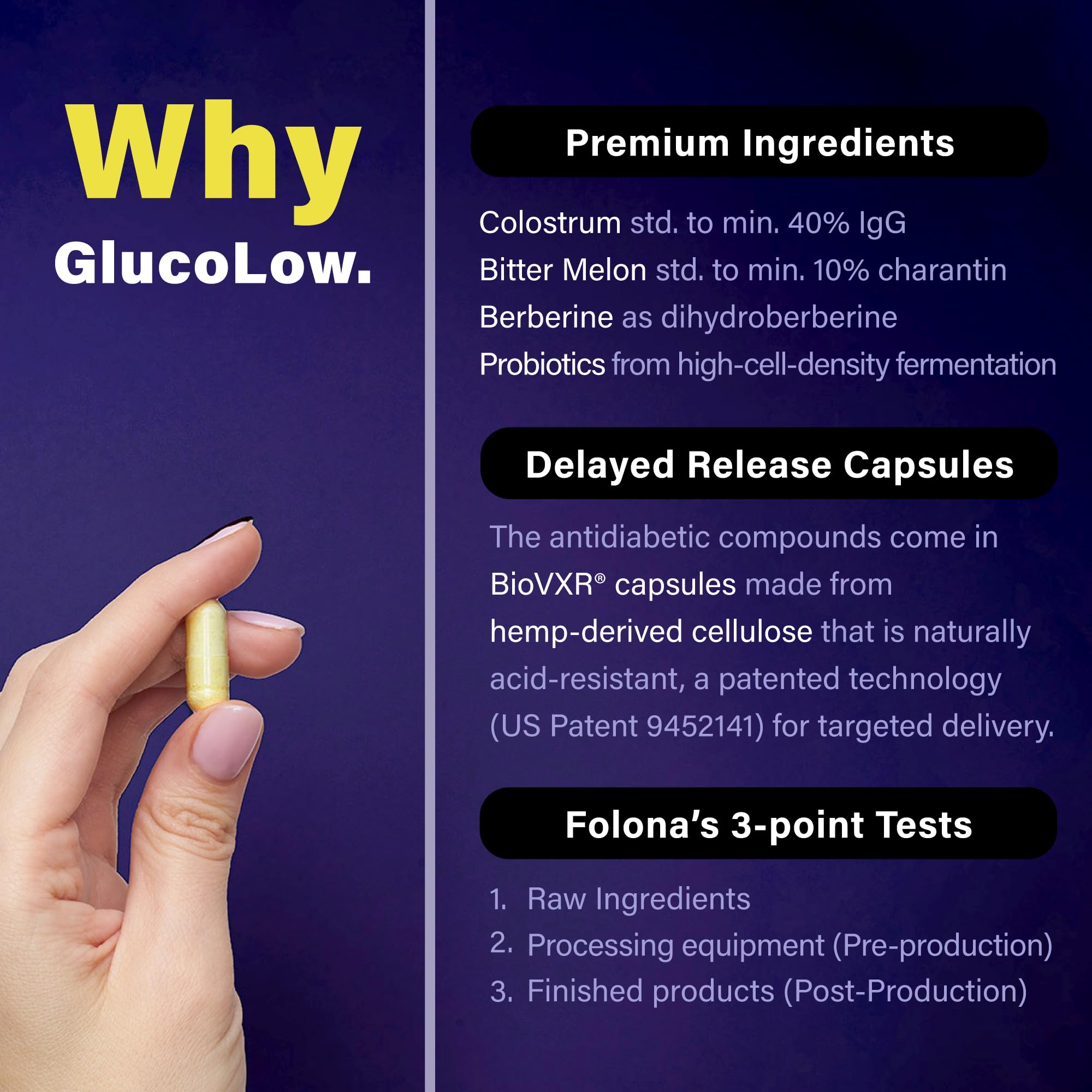 Blood Sugar Support Colostrum Supplement w/ Bitter Melon, Probiotics Blend w/ Akkermansia & Prebiotic Berberine | For Healthy Blood Glucose, Metabolism, Gut & Immunity | 90 Delayed Release Vegan Caps FOLONAAu supplements