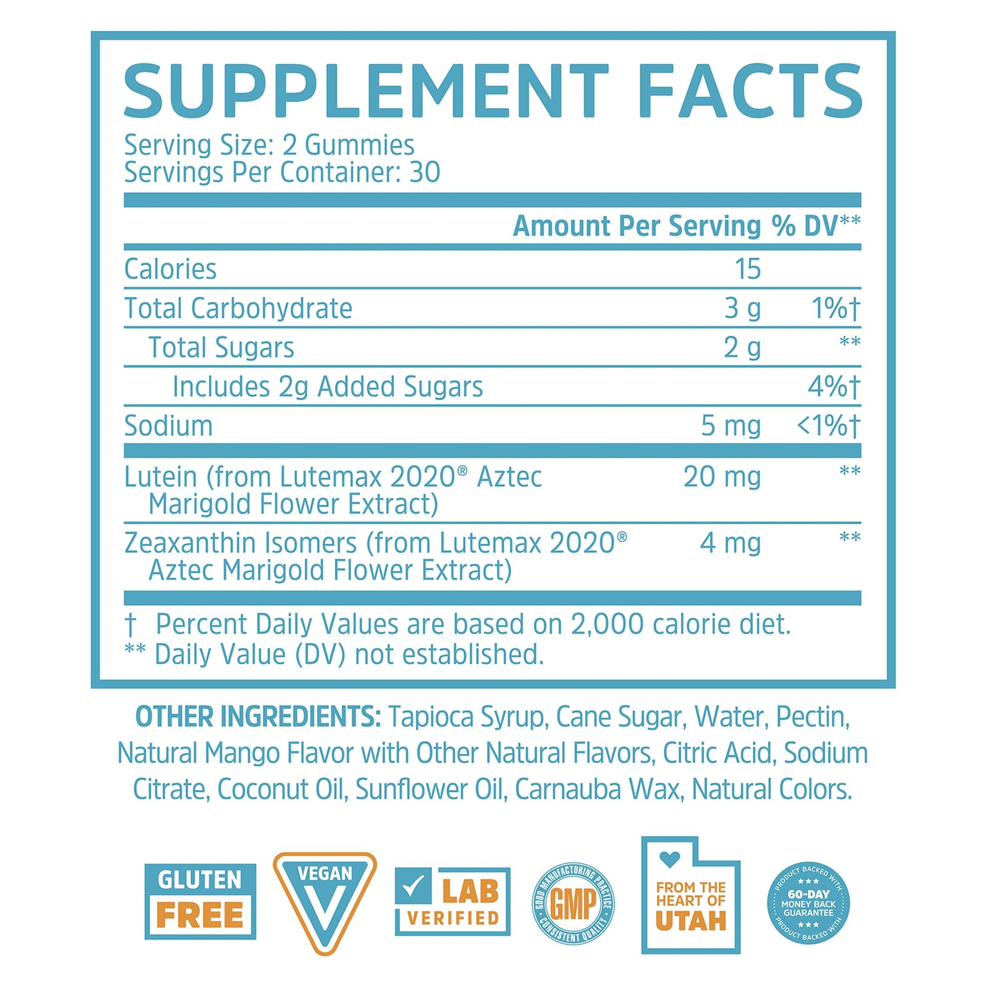 Zhou Screen Eyes Gummies - Lutein Gummies for Eye Health, Lutein and Zeaxanthin for Adults & Kids, Supports Eyesight, Blue Light Vision Health Formula - 60 Count ZHOUAu supplements