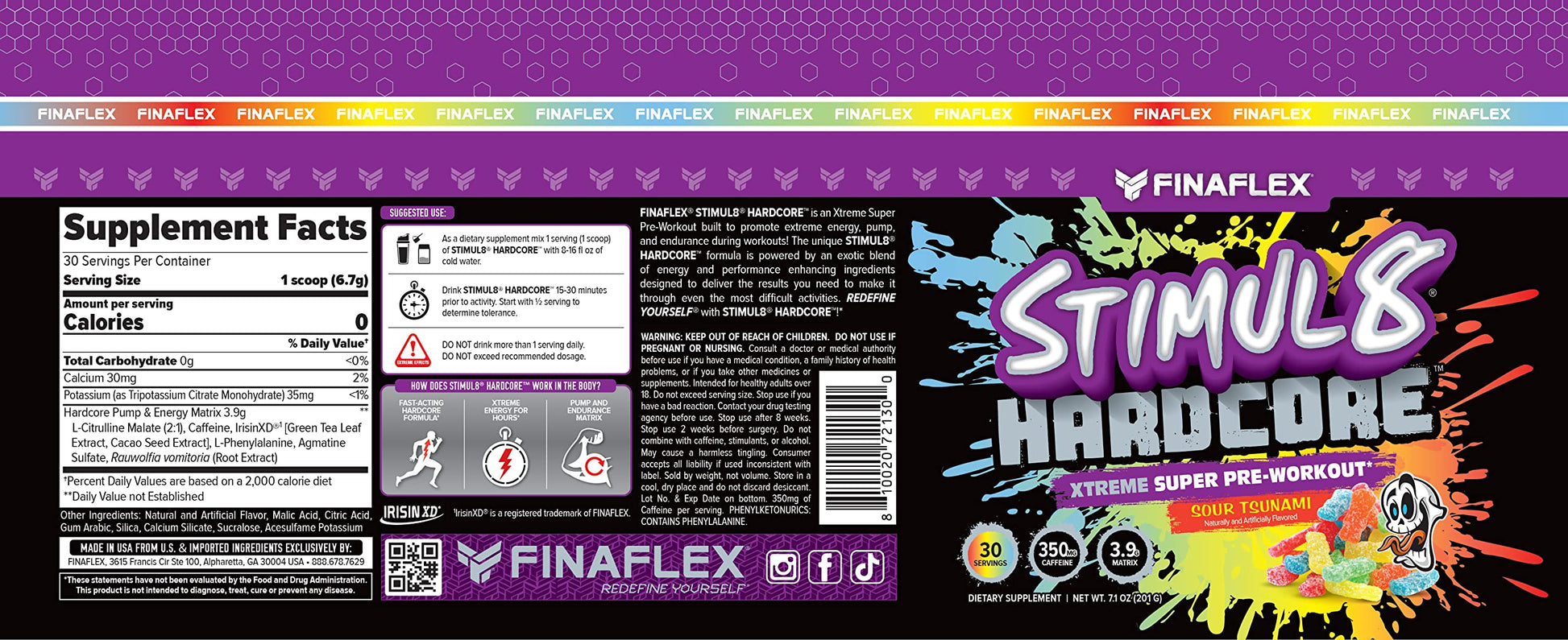 FINAFLEX STIMUL8 Hardcore, Sour Tsunami - Extreme Energy, Strength & Endurance FINAFLEXAu supplements