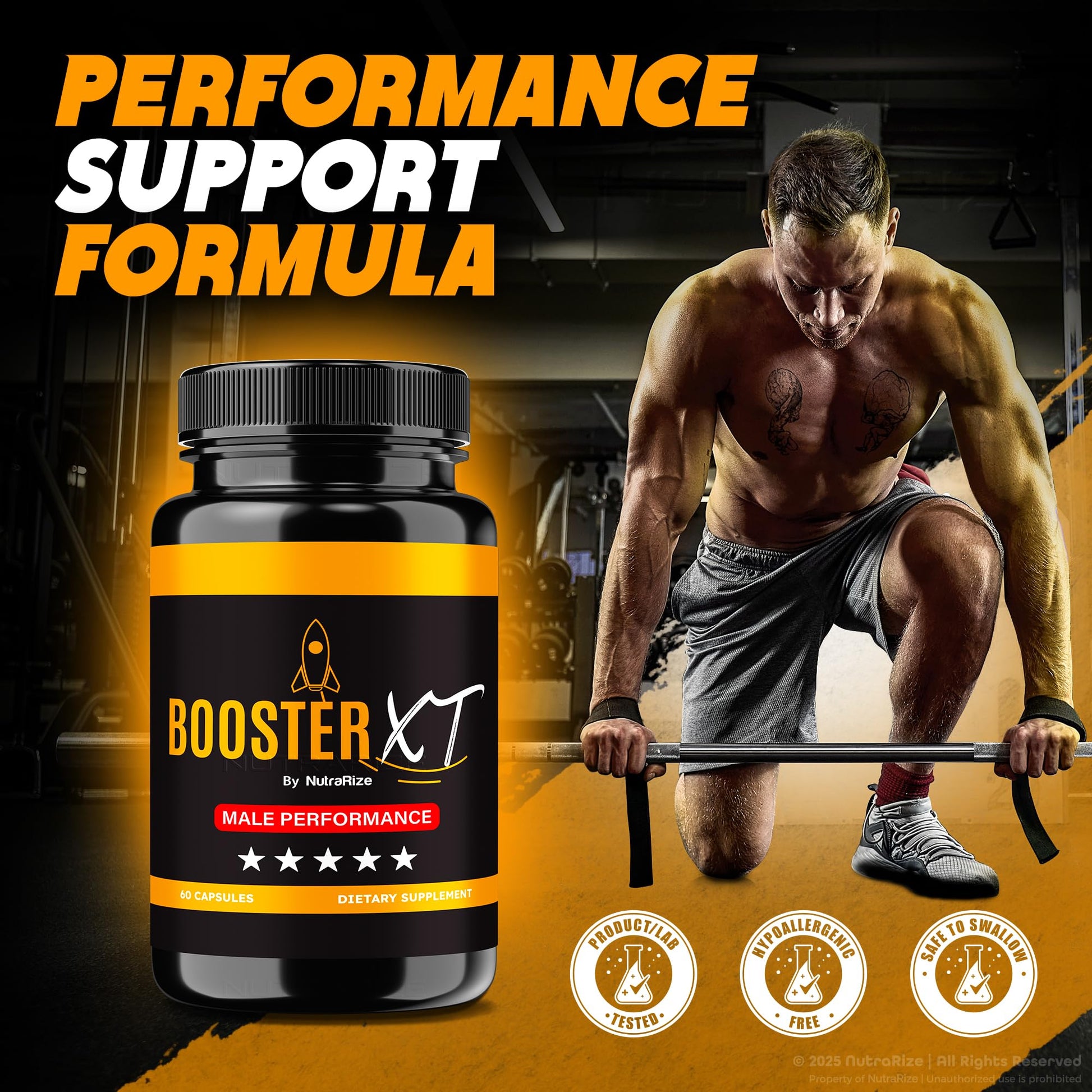 NutraRize Booster XT for Men, Male Enhancing Capsules, Premium Formula to Support Daily Energy & Peak Performance, Multivitamin Pills for Overall Health, BoosterXT Reviews (60 Capsules) NutraRizeAu supplements