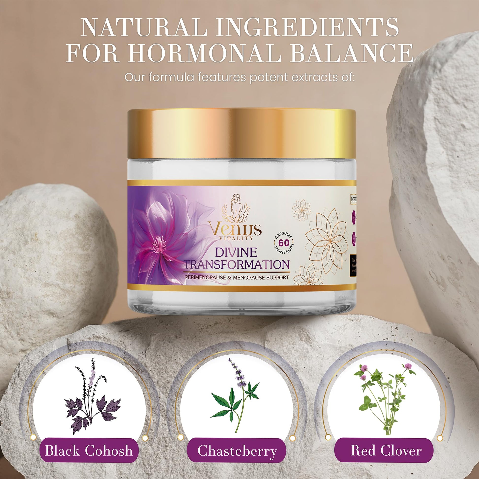 Menopause Supplements for Women - Female Hormone Balance & Immune Support - Mood Swings & Restful Sleep - Valerian Root & Saw Palmetto - Black Cohosh for Menopause Hot Flashes Relief - 60 Capsules Venus VitalityAu supplements