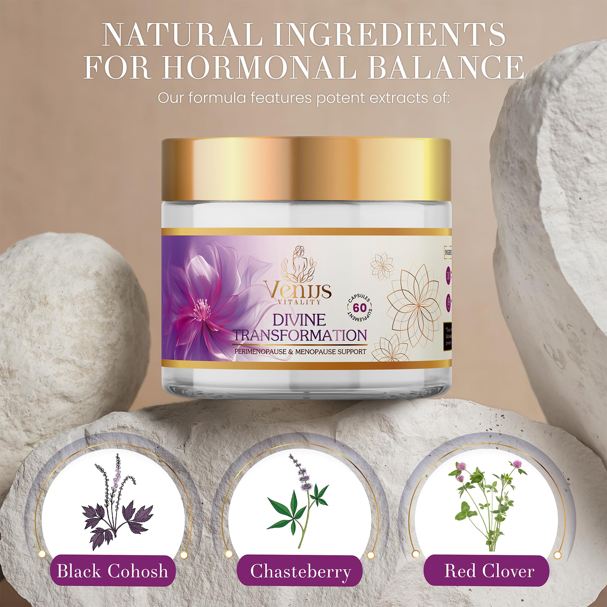 Menopause Supplements for Women - Female Hormone Balance & Immune Support - Mood Swings & Restful Sleep - Valerian Root & Saw Palmetto - Black Cohosh for Menopause Hot Flashes Relief - 60 Capsules Venus VitalityAu supplements