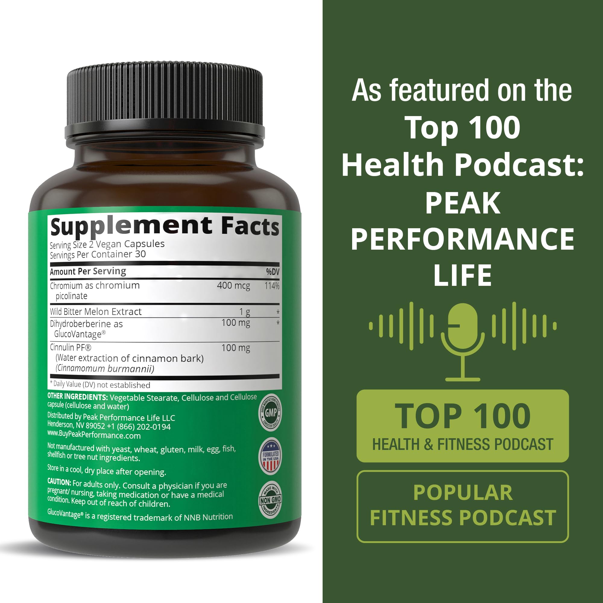 Ultra High Strength 4-in-1 Super Berberine Patented GlucoVantage + Wild Bitter Melon + Cinnamon Extract + Chromium Picolinate Vegan Capsules. Great Supplement to Support After-Meal Spikes and Energy Peak PerformanceAu supplements