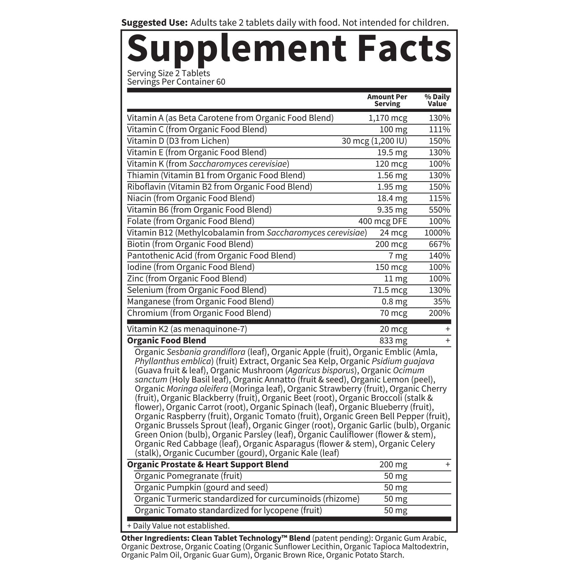 Garden of Life Organics Whole Food Multivitamin for Men 40+ 120 Tablets, Vegan Mens Multi for Health Garden of LifeAu supplements