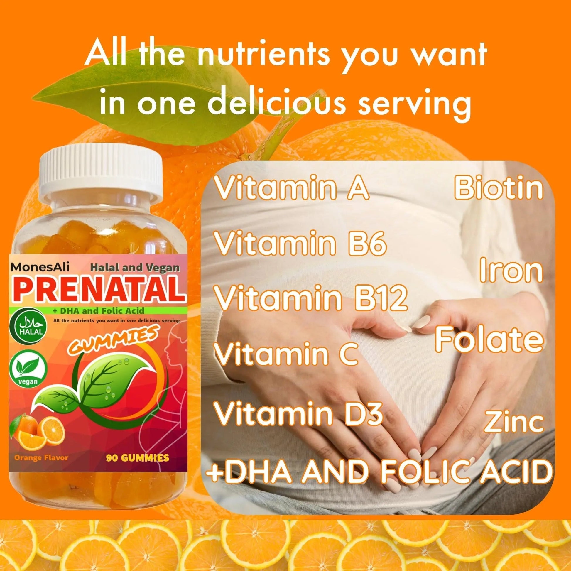 MonesAli Prenatal Gummies for Women Vitamins| & Postnatal | Vegan, Halal, Gelatin Free | with Folate, Iron & Biotin | MonesAliAu supplements