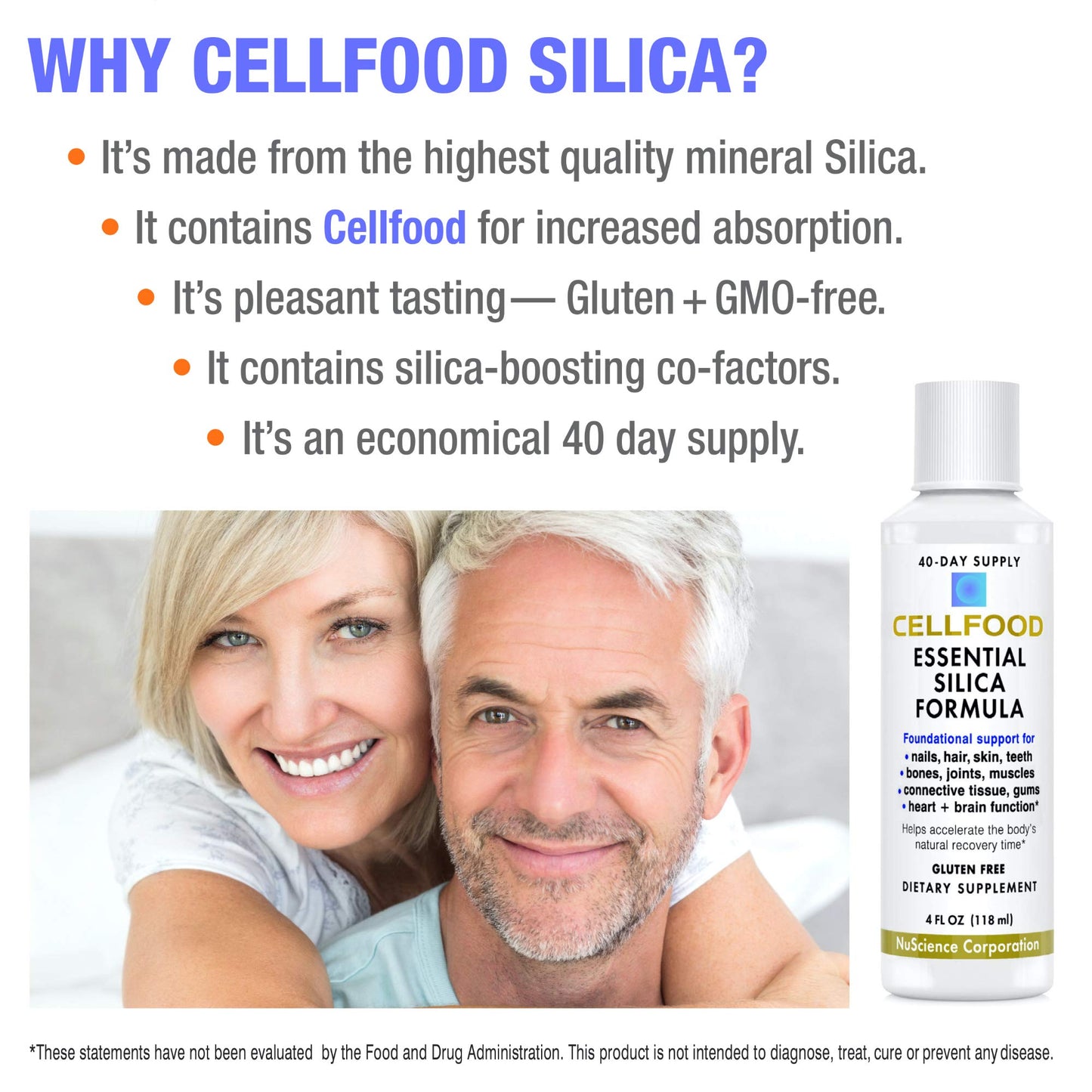Cellfood Essential Silica Anti-Aging Formula, 4 fl oz - Supports Healthy Bones, Joints, Hair CellfoodUS supplements