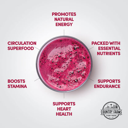 Country Farms Bountiful Beets, Wholefood Beet Extract Superfood, Helps Support Healthy Circulation and Promote Energy Country FarmsUS supplements