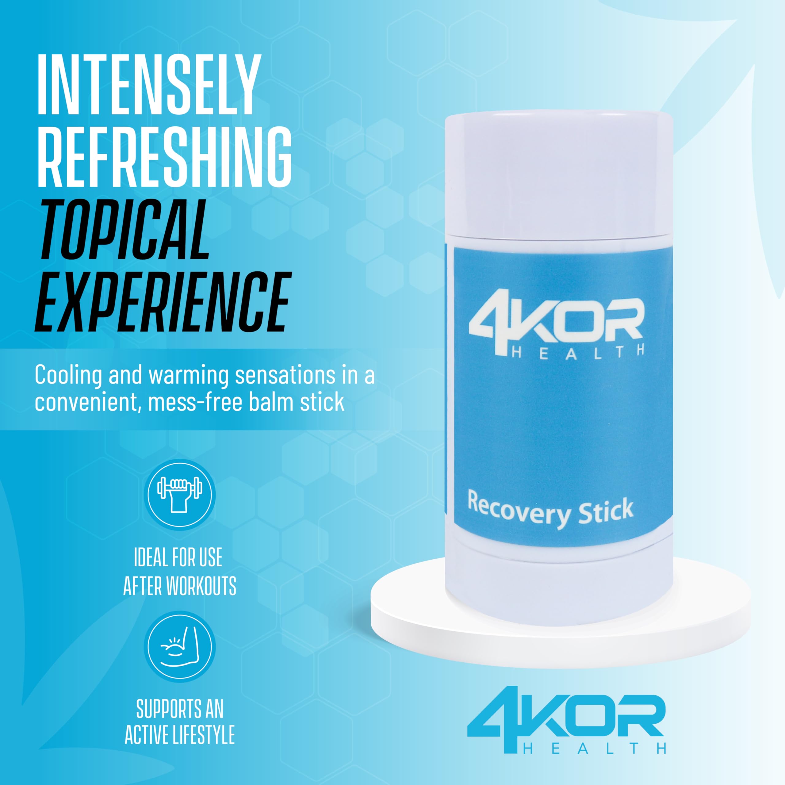 4KOR Hemp Infused Balm Stick – Topical Skin Balm with Cooling & Warming Sensation | Portable, Non-Greasy Twist-Up | 1 oz 4KOR FitnessAu supplements