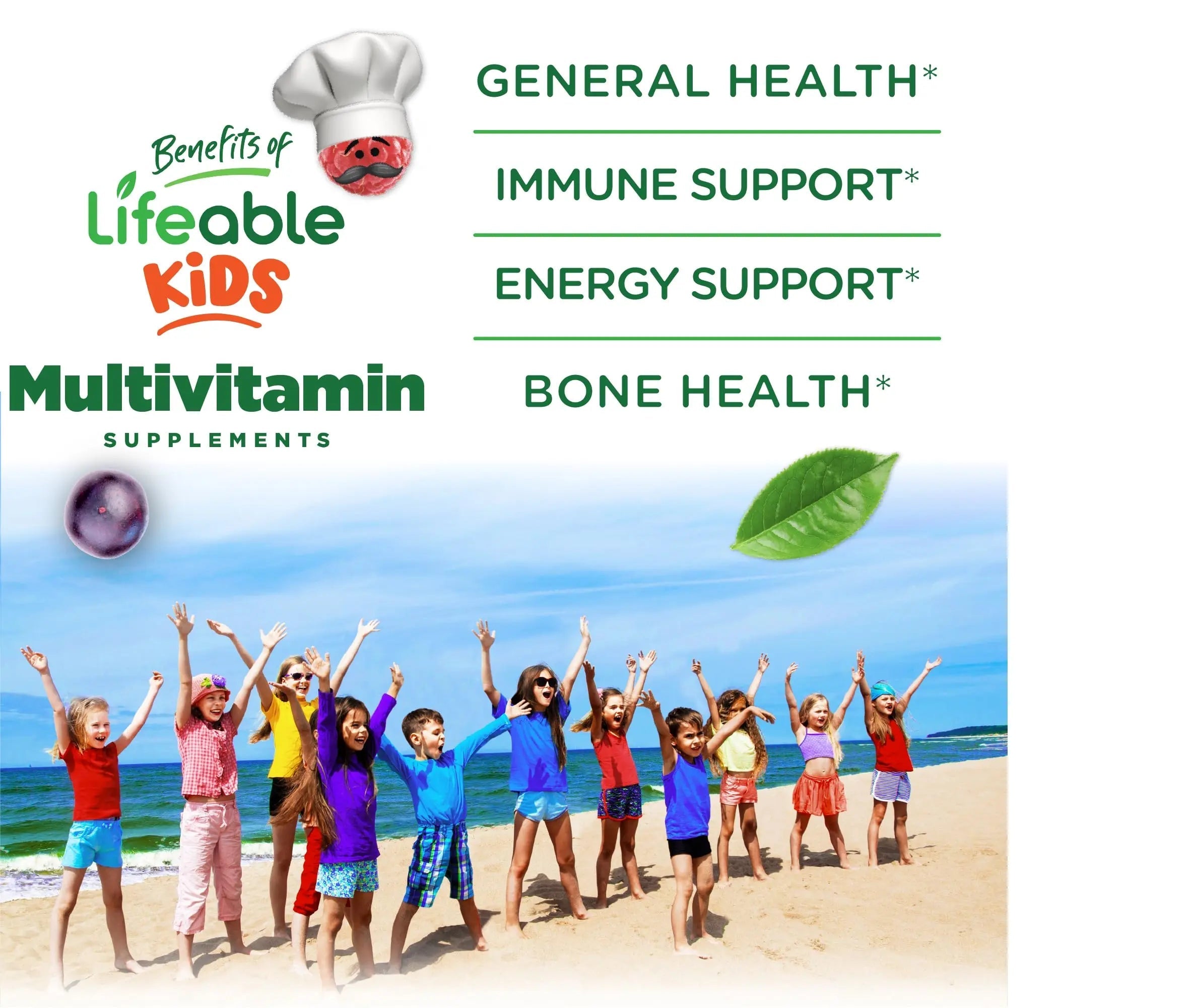 Lifeable Multivitamin & Multimineral with Iron Chewables for Kids – Vegetarian – Gluten Free Vegetarian – Great Tasting Doctors OrdersAu supplements