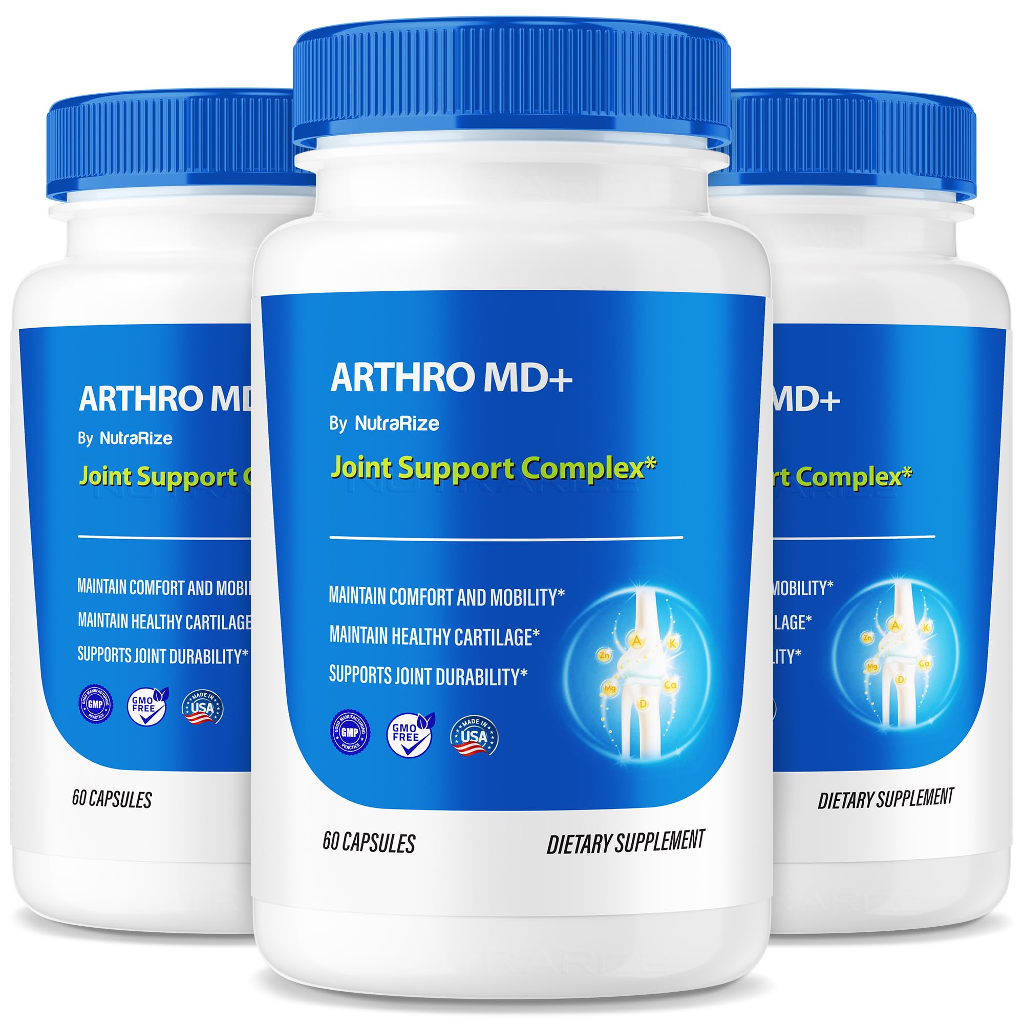 NutraRize (3 Pack) Arthro MD+ Capsules, Official Arthro MD Joint Support, All Natural Formula to Support Flexibility and Mobility, Premium Pills for Healthy Joints, Arthro M D Review (180 Capsules) NutraRizeAu supplements