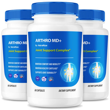 NutraRize (3 Pack) Arthro MD+ Capsules, Official Arthro MD Joint Support, All Natural Formula to Support Flexibility and Mobility, Premium Pills for Healthy Joints, Arthro M D Review (180 Capsules) NutraRizeAu supplements