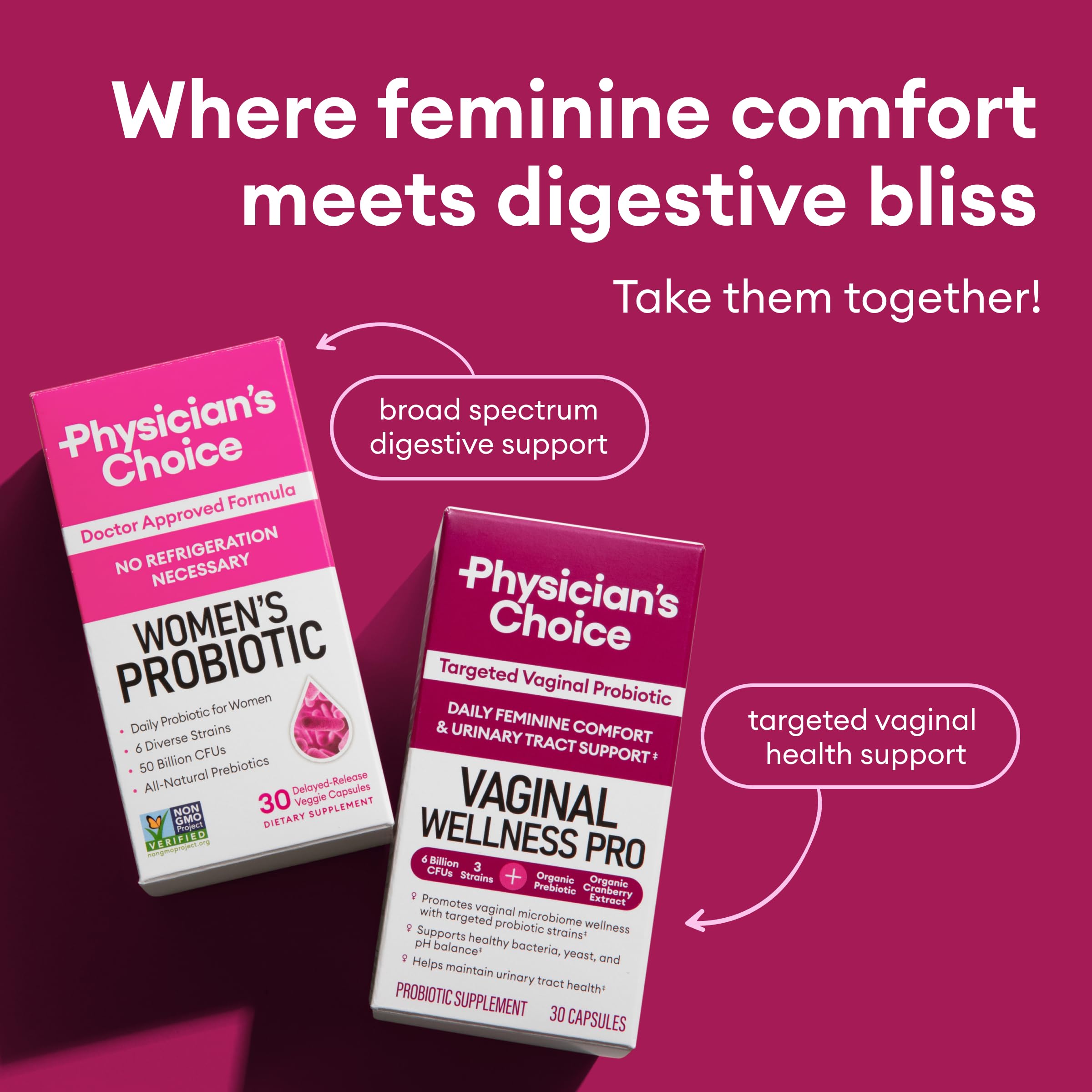 Physician's CHOICE Feminine Power Duo Bundle - Vaginal Probiotic + Womens Probiotic Physician's CHOICEAu supplements