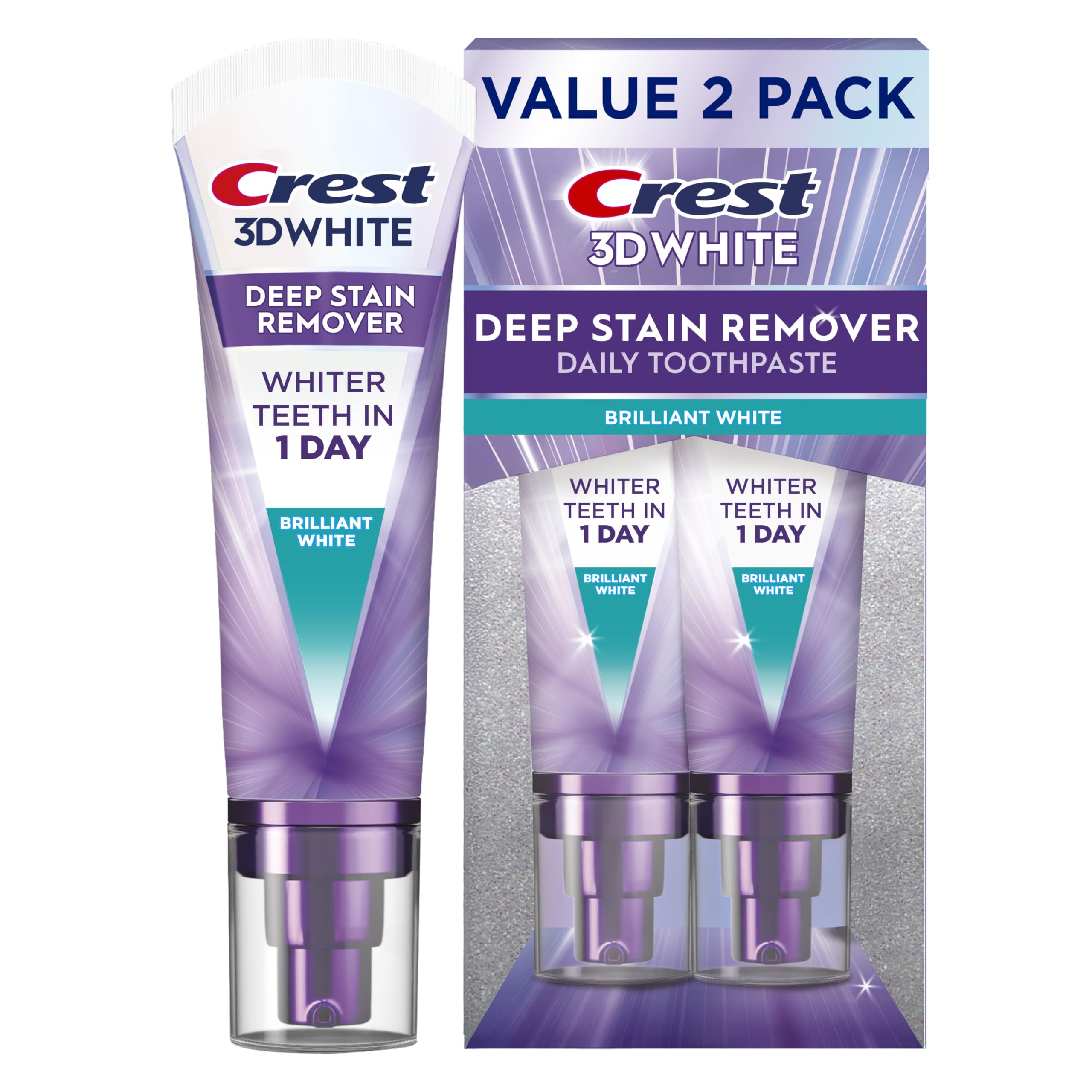 Crest 3DWhite Brilliance Deep Stain Remover Brilliant White Toothpaste - 3.1oz/2pk CrestAu supplements
