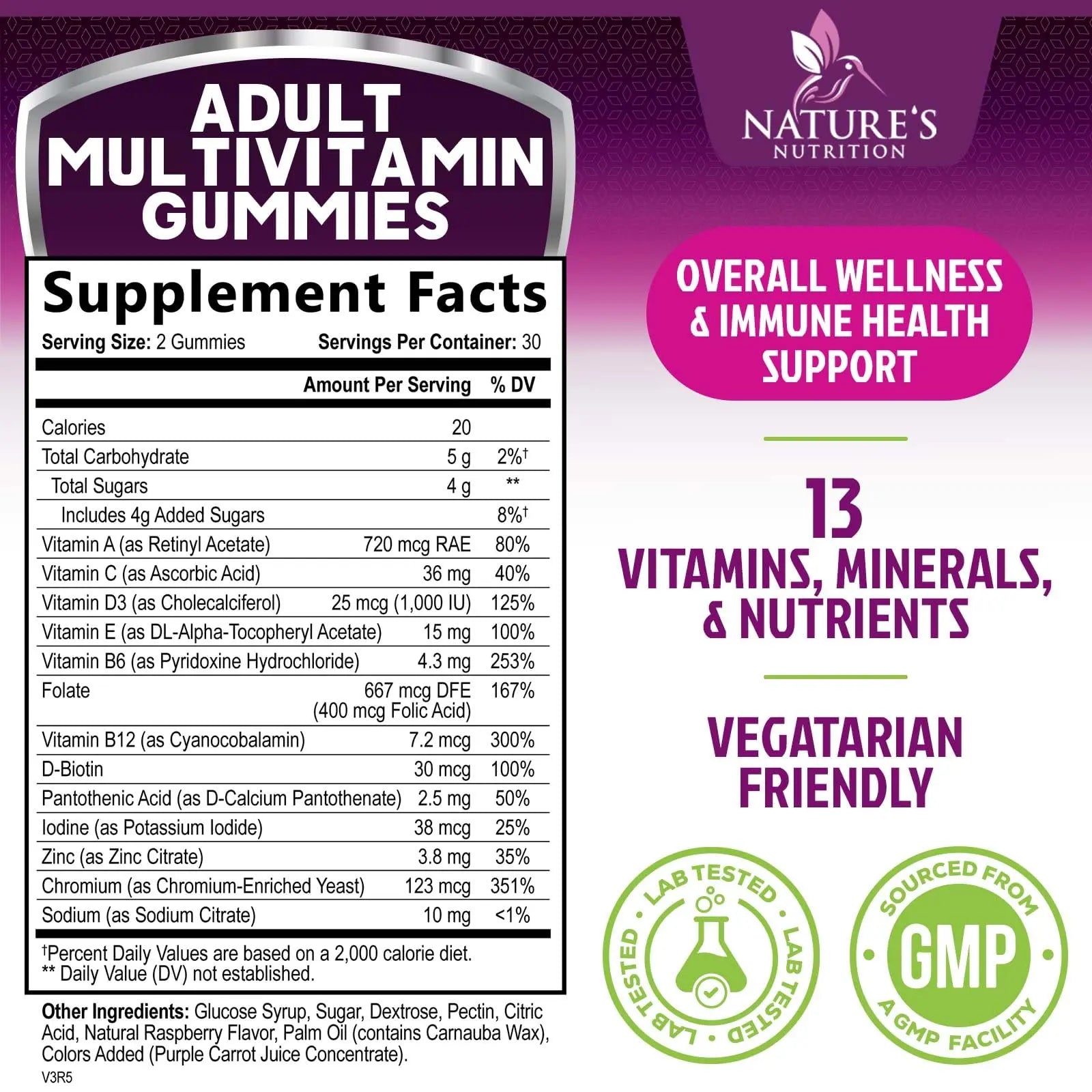 Multivitamin Gummies for Adult with Vitamins A, C, D, B12 - Gummy Multivitamins for Daily Nutritional Support Nature's NutritionAu supplements