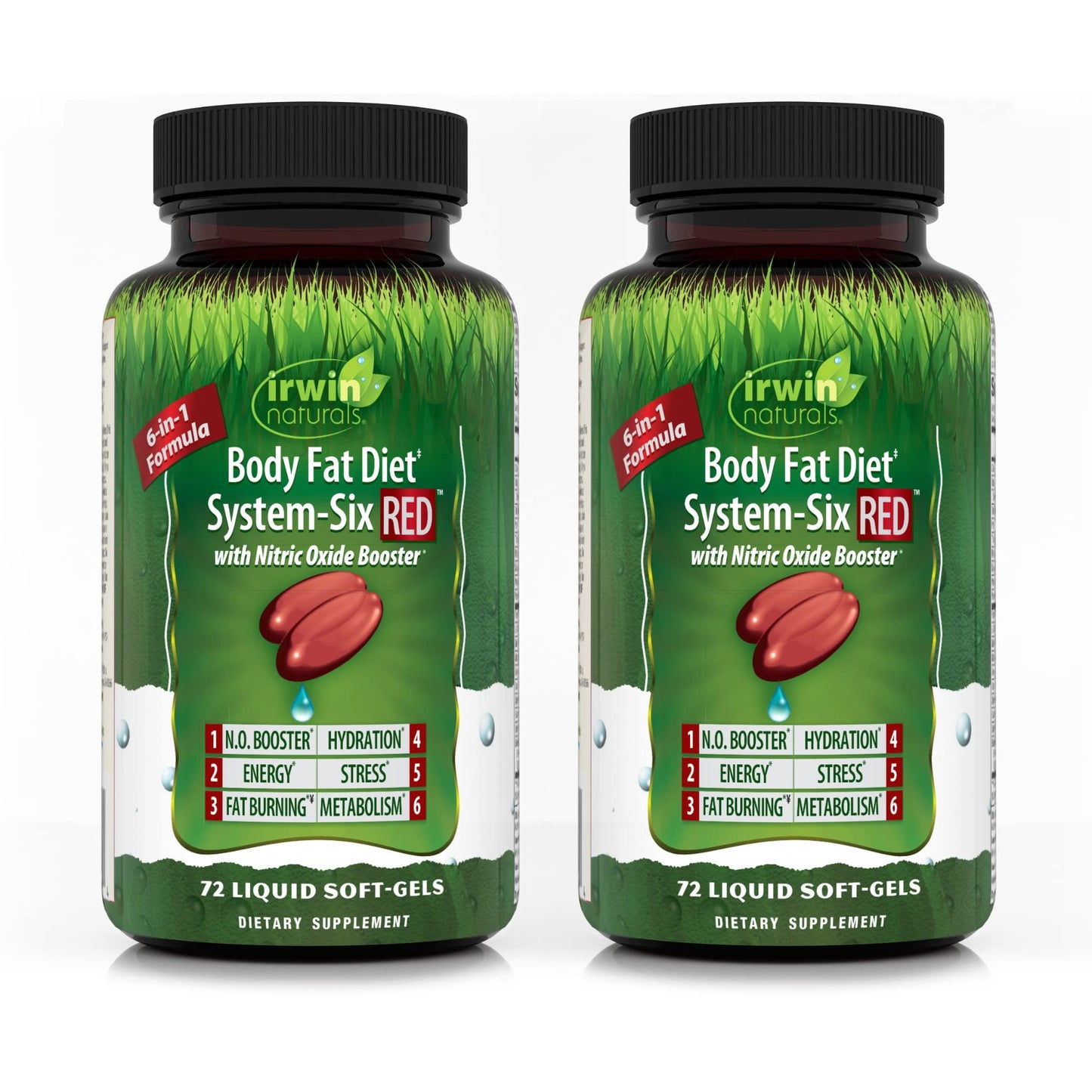 Irwin Naturals Body Fat Diet System-Six RED - 72 Liquid Soft-Gels, Pack of 2 - 6-in-1 Formula Irwin NaturalsUS supplements