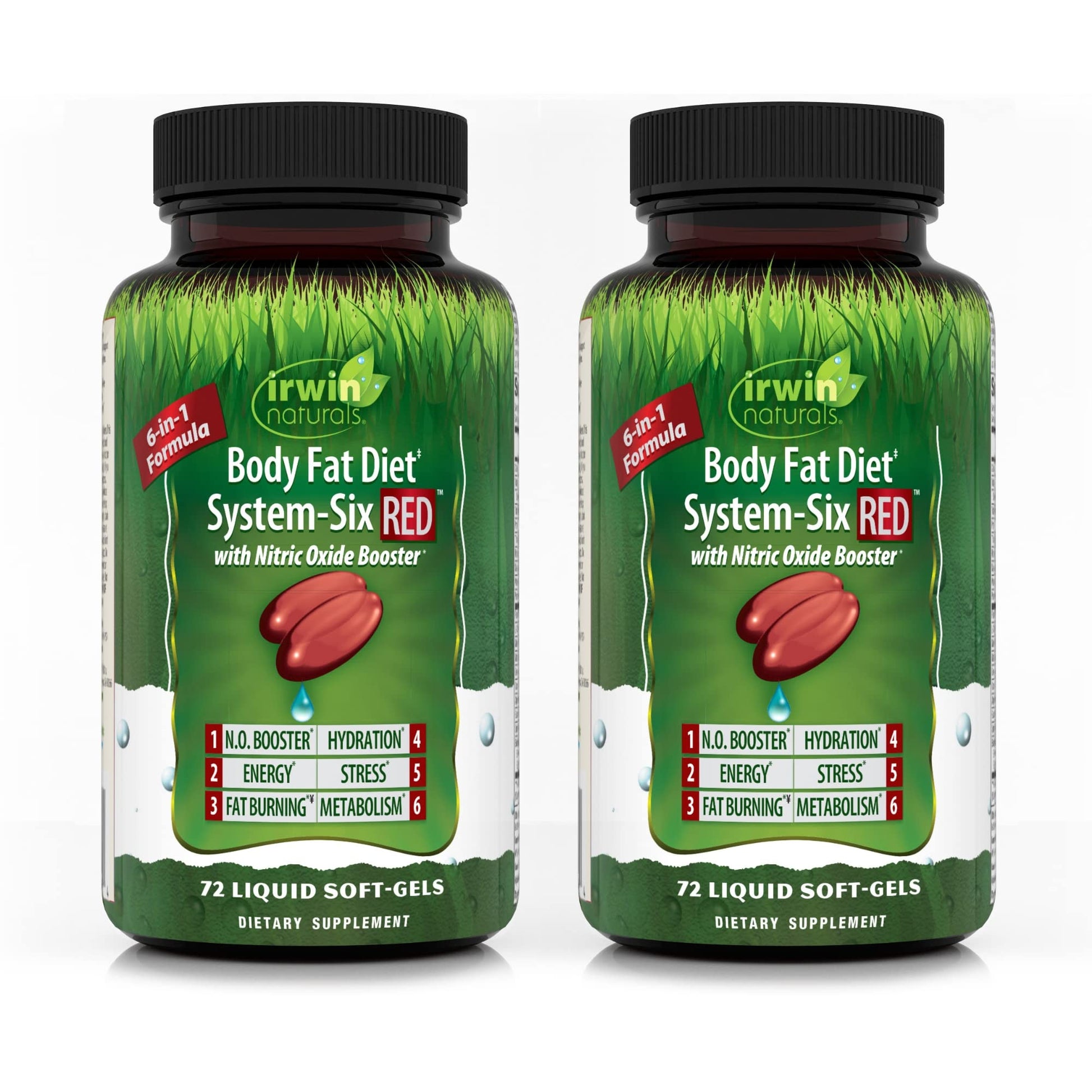 Irwin Naturals Body Fat Diet System-Six RED - 72 Liquid Soft-Gels, Pack of 2 - 6-in-1 Formula Irwin NaturalsAu supplements