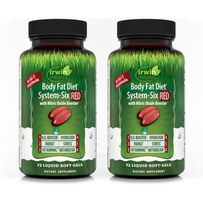 Irwin Naturals Body Fat Diet System-Six RED - 72 Liquid Soft-Gels, Pack of 2 - 6-in-1 Formula Irwin NaturalsUS supplements
