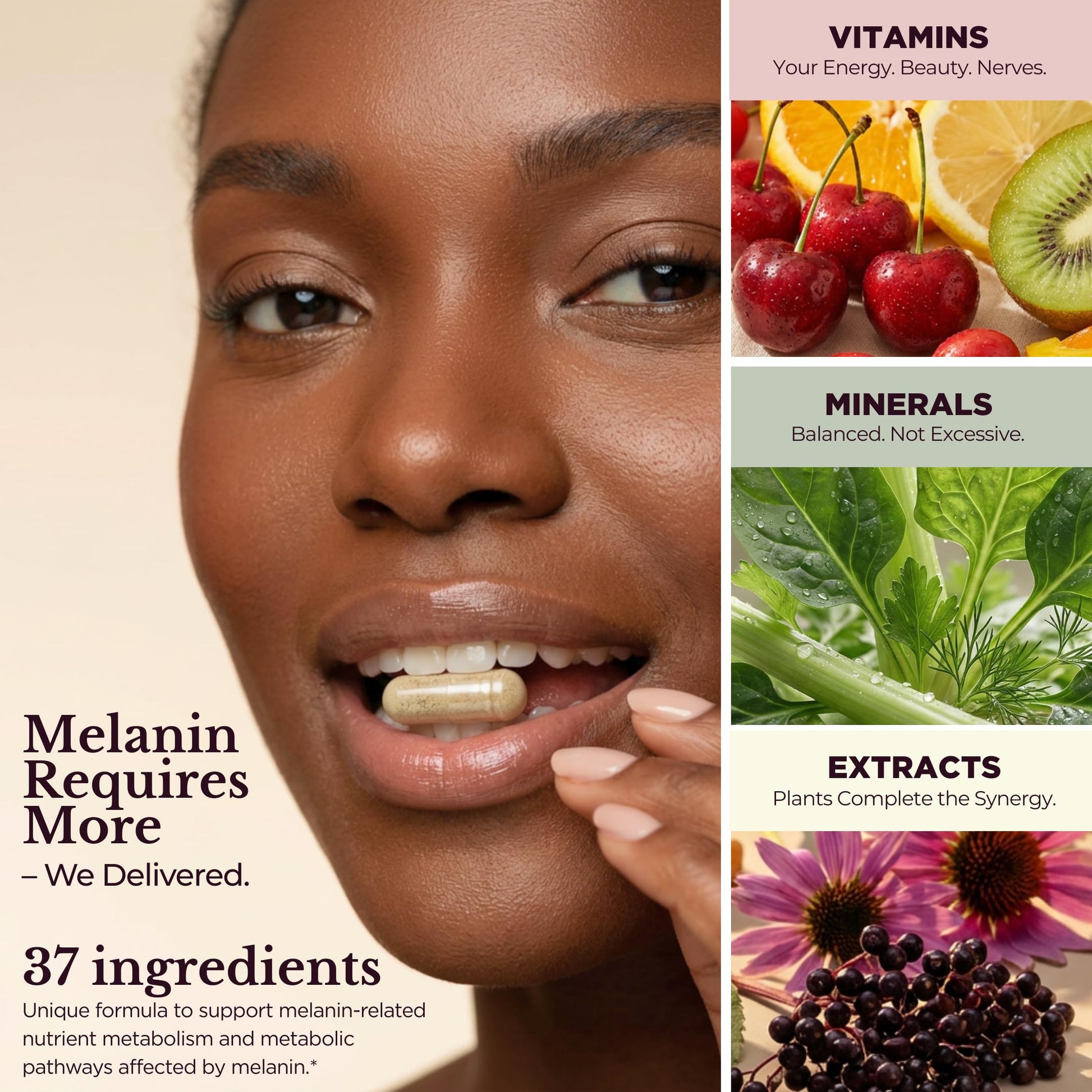 TODICAMP Melanin-Rich Physiology Women's Wellness Formula with 37 Active Ingredients - Daily Multivitamin for Women Hormone Balance, Energy Vitamins for Women, Biotin Supplement for Hair Skin & Nails TODICAMPAu supplements