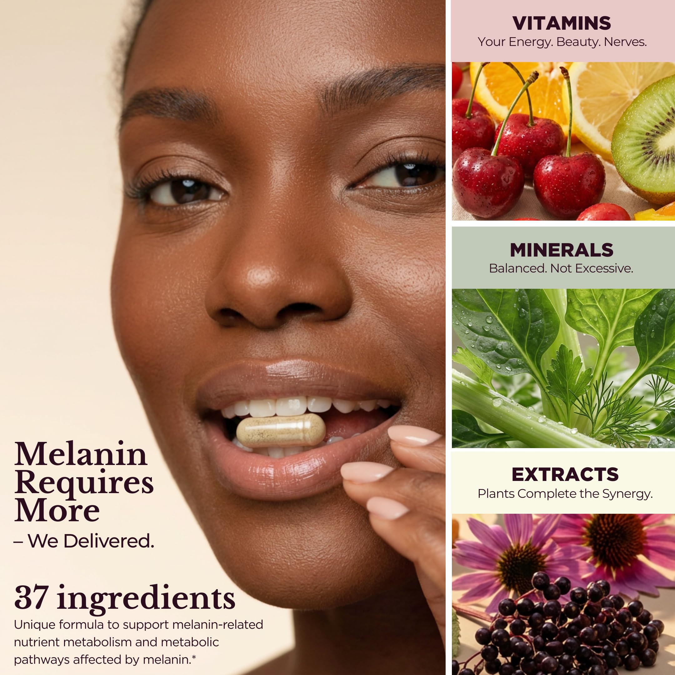 TODICAMP Melanin-Rich Physiology Women's Wellness Formula with 37 Active Ingredients - Daily Multivitamin for Women Hormone Balance, Energy Vitamins for Women, Biotin Supplement for Hair Skin & Nails TODICAMPAu supplements