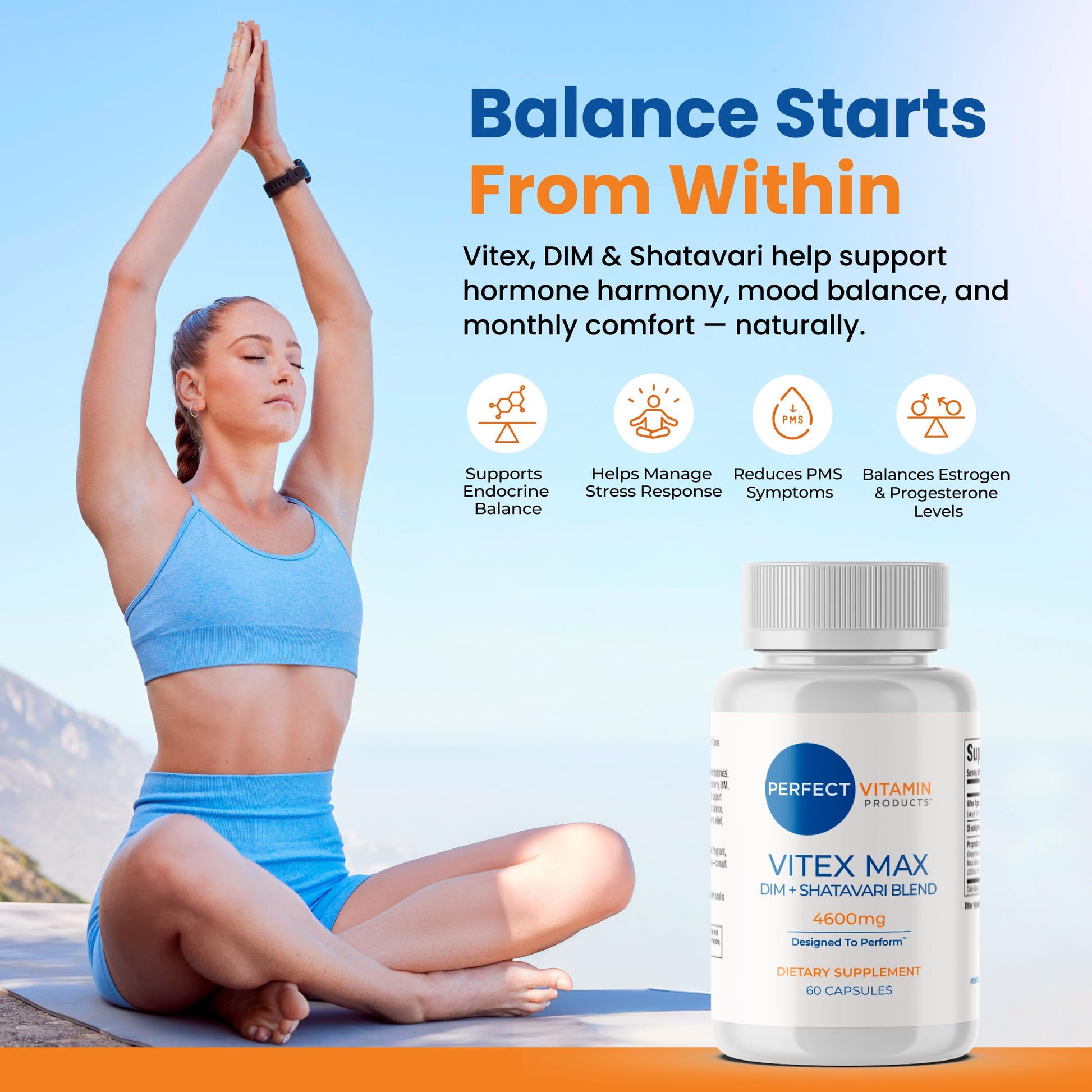 Perfect Vitamin Products Vitex Max DIM + Shatavari – Hormone Balance & Menopause Support for Women – Vegan Blend with Adaptogens for Mood, Cycle & Stress Relief – 4600mg (3-Pack) Perfect Vitamin ProductsAu supplements
