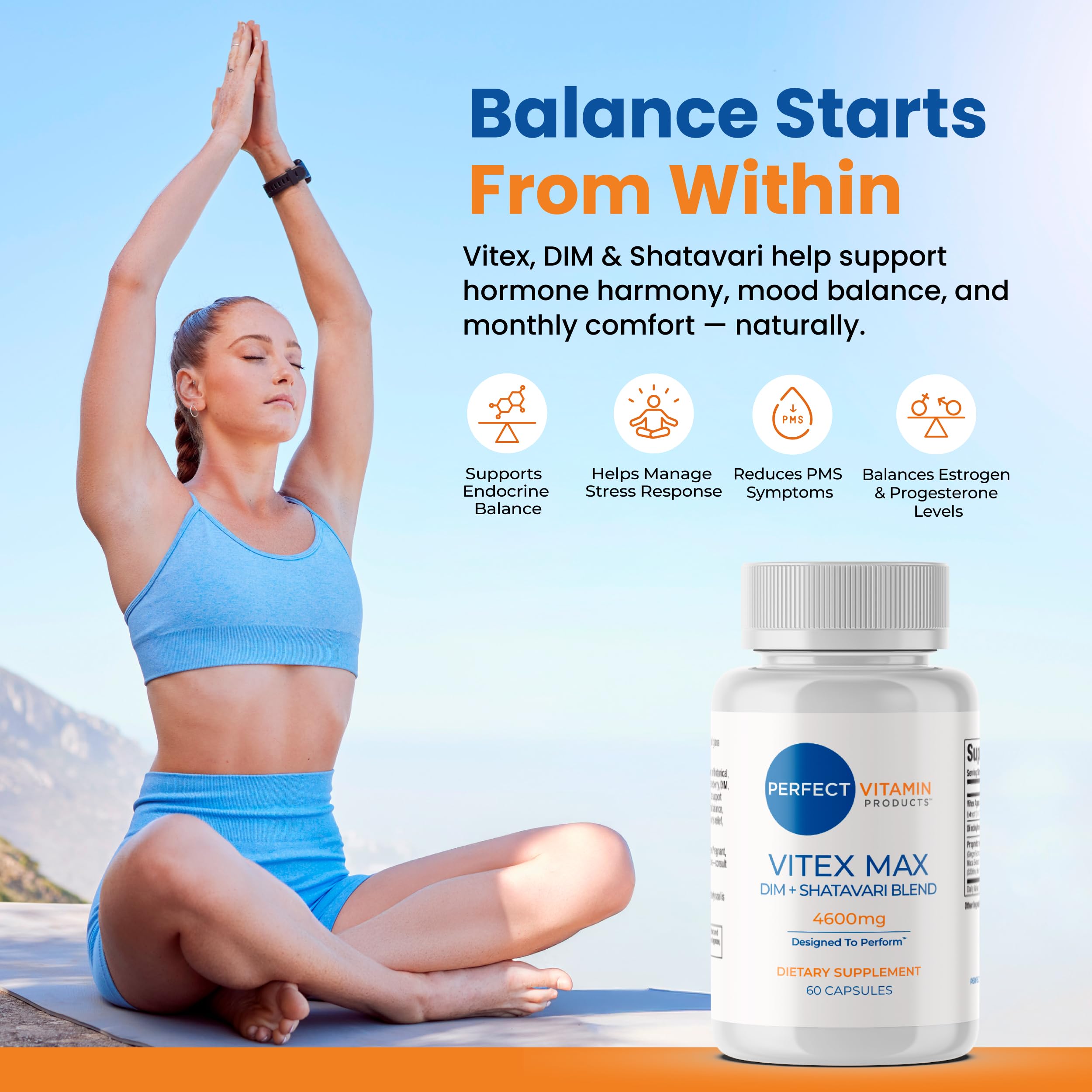 Perfect Vitamin Products Vitex Max DIM + Shatavari – Hormone Balance & Menopause Support for Women – Vegan Blend with Adaptogens for Mood, Cycle & Stress Relief – 4600mg (3-Pack) Perfect Vitamin ProductsAu supplements