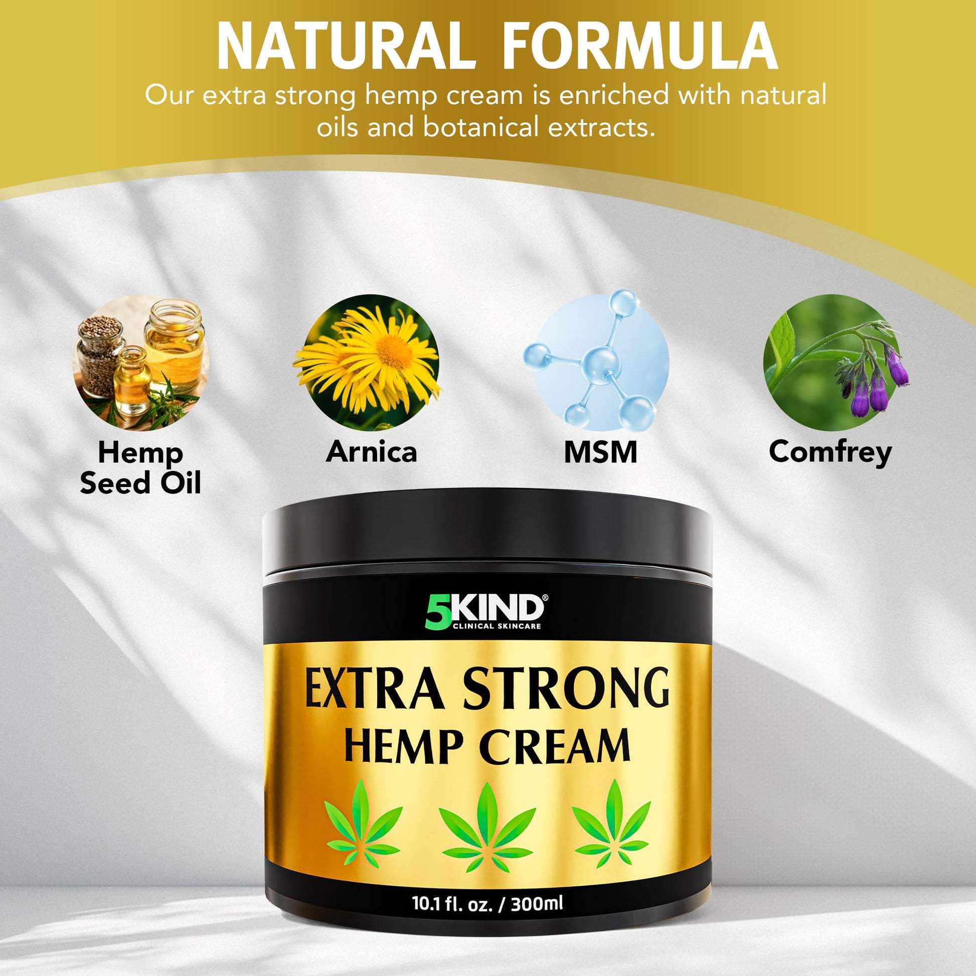 5kind Extra Strong Hemp Cream 10.1 fl oz - Maximum Strength - Natural Topical Cream - Muscle Rub for Lower Back, Joints, Neck, Knees, Shoulders 5kind clinical skincareAu supplements
