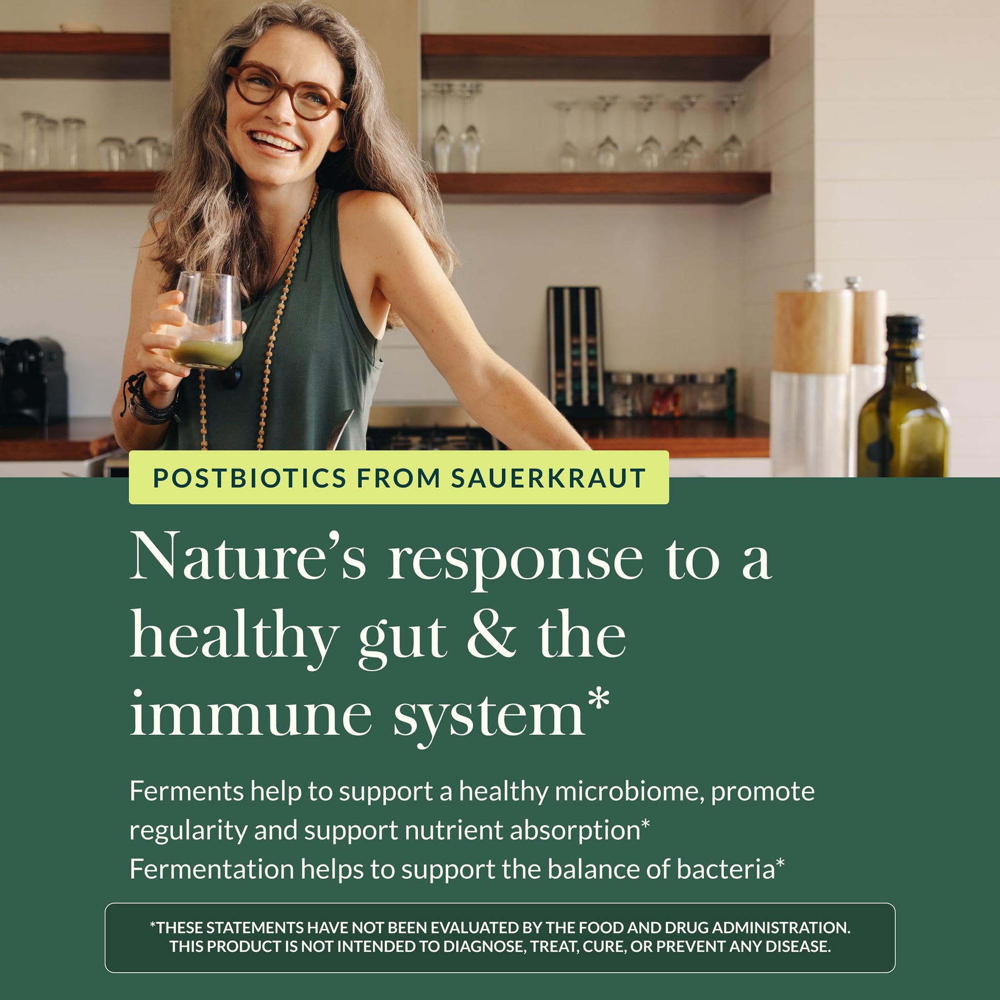 Gaia Herbs Sauerkraut Postbiotic - Gut Health & Immune Support Supplement* - Made with Fermented Sauerkraut - Free from Dairy, Soy & Gluten - 60 Vegan Liquid Phyto-Caps (30 Servings) Gaia HerbsAu supplements