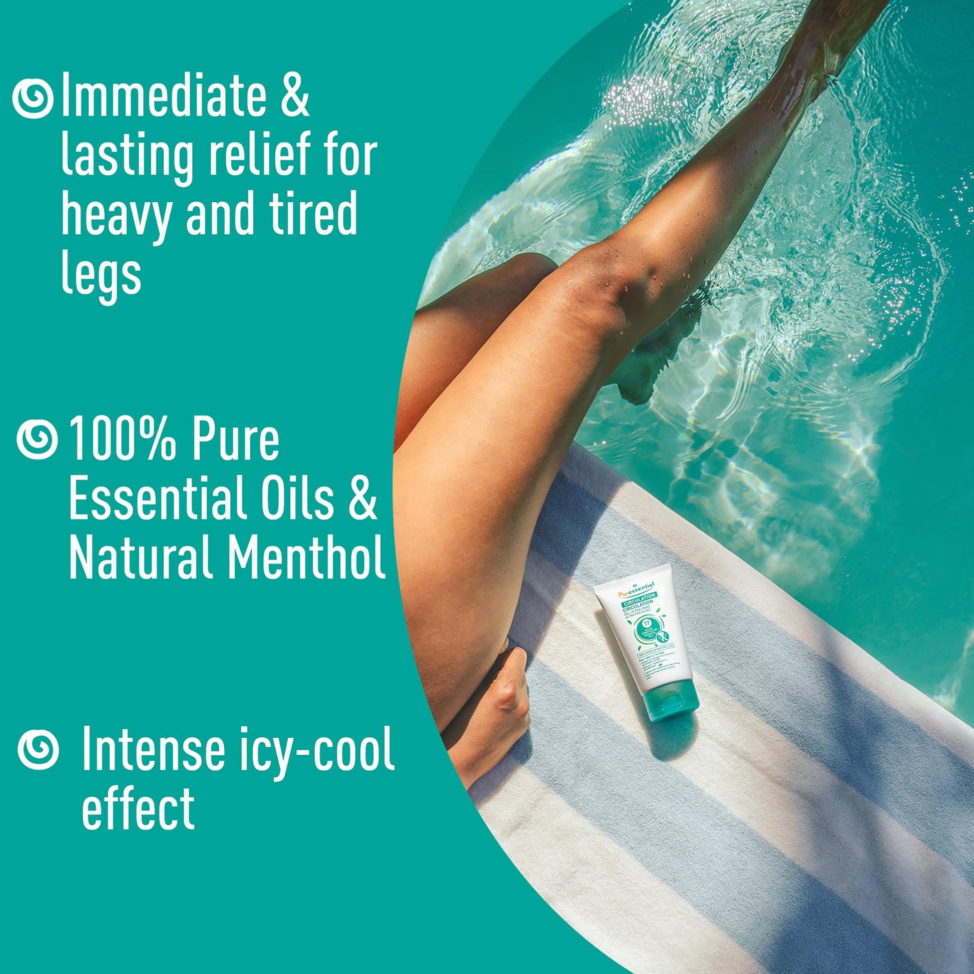Puressentiel Soothing Gel for Tired Feet, Ankles, Legs - Aromatherapy Lotion with 17 Essential Oils for Body and Skin - Instant, Lasting Relief and Circulation - Natural and Alcohol Free - 4.22 oz PuressentielAu supplements