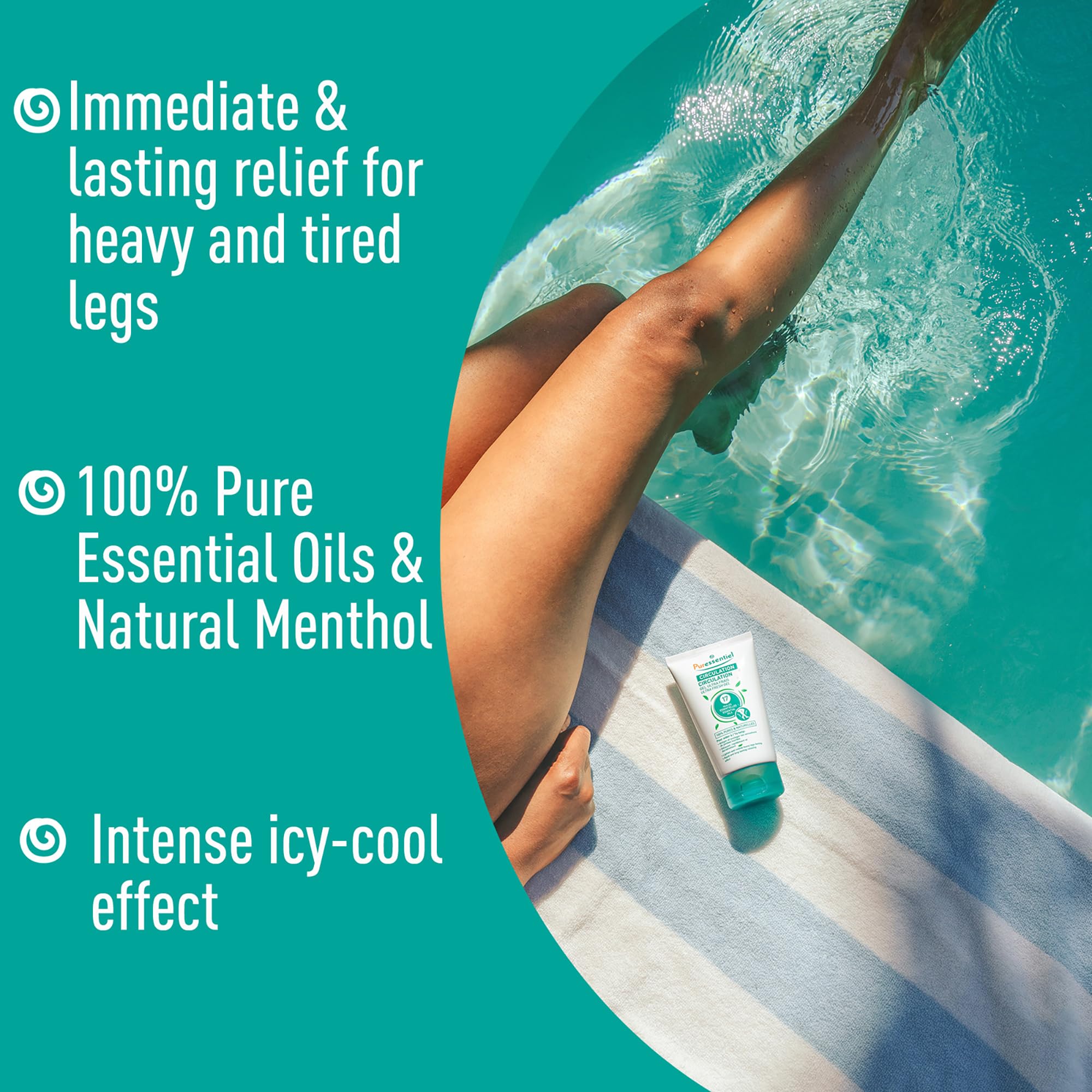Puressentiel Soothing Gel for Tired Feet, Ankles, Legs - Aromatherapy Lotion with 17 Essential Oils for Body and Skin - Instant, Lasting Relief and Circulation - Natural and Alcohol Free - 4.22 oz PuressentielAu supplements