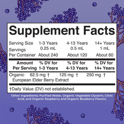 MaryRuth Organics Elderberry Syrup Extra Strength, USDA Organic Elderberry, Sugar Free Adults & Kids Immune Support Supplement for Ages 1+, Clean Label Project Verified®, Vegan, Gluten Free, 2 Fl Oz MARYRUTH'SUS supplements