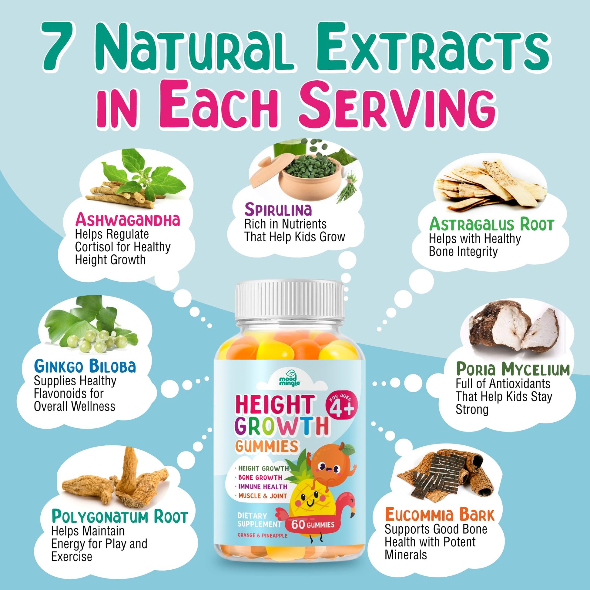 Height Growth Gummies Supplement - Kids Teens Height Increaser Maximizer Grow Taller Vitamins Mood MingleAu supplements