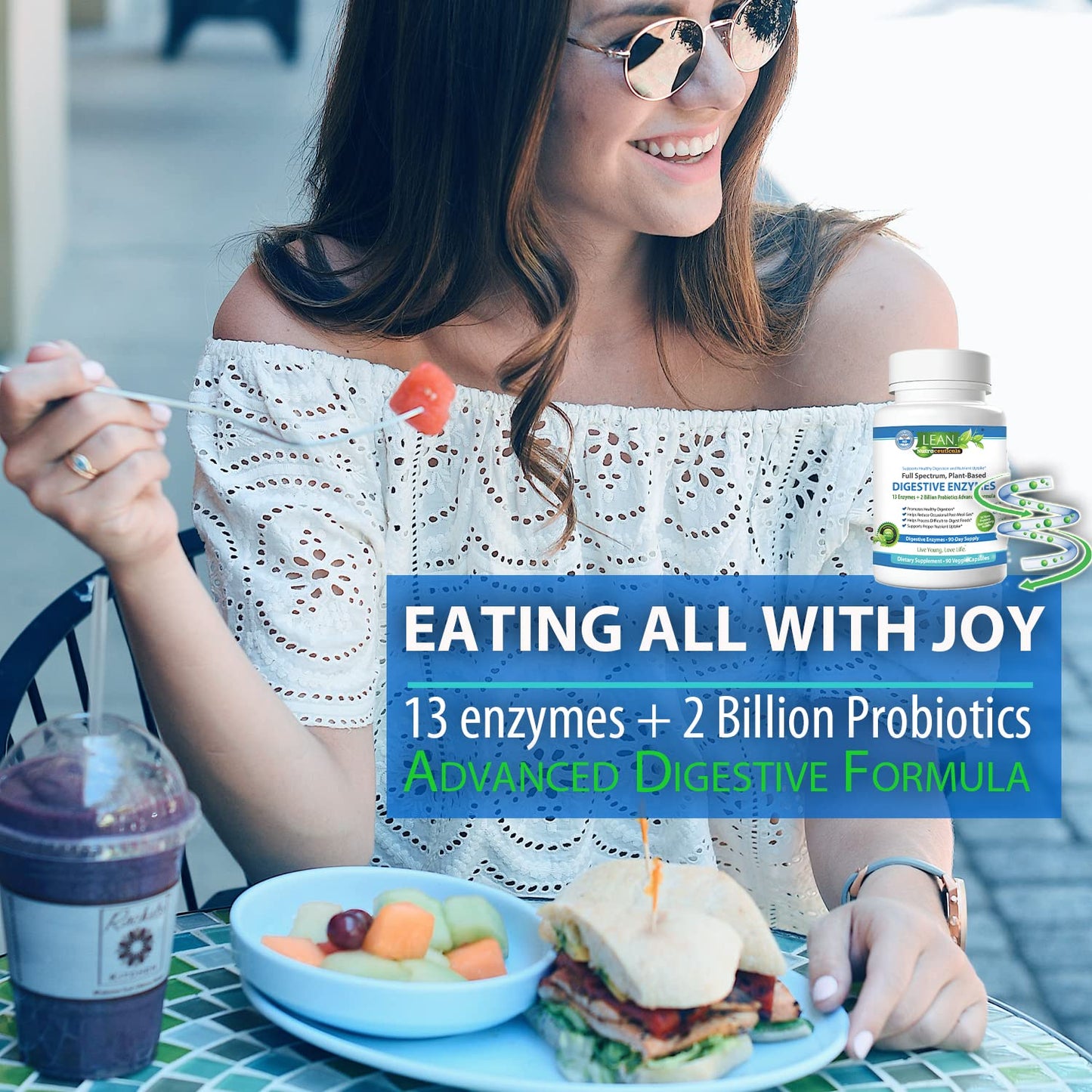 Digestive Enzymes with Probiotics, 90 Day Gut Health Supplement, 90 Cap LEAN NutraceuticalsUS supplements