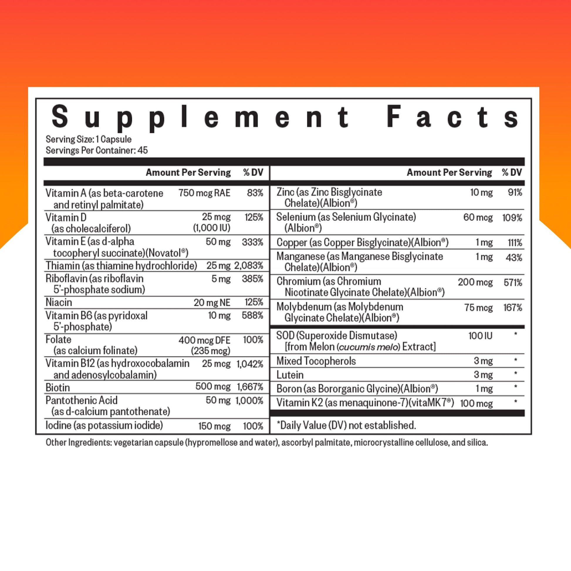Seeking Health Multivitamin One MF - MTHFR Support Supplement with Calcium Folinate & Vitamin B12 - Easy-to-Digest - Methyl-Free Vegetarian Capsule - 45 Veggie Capsules Seeking HealthAu supplements