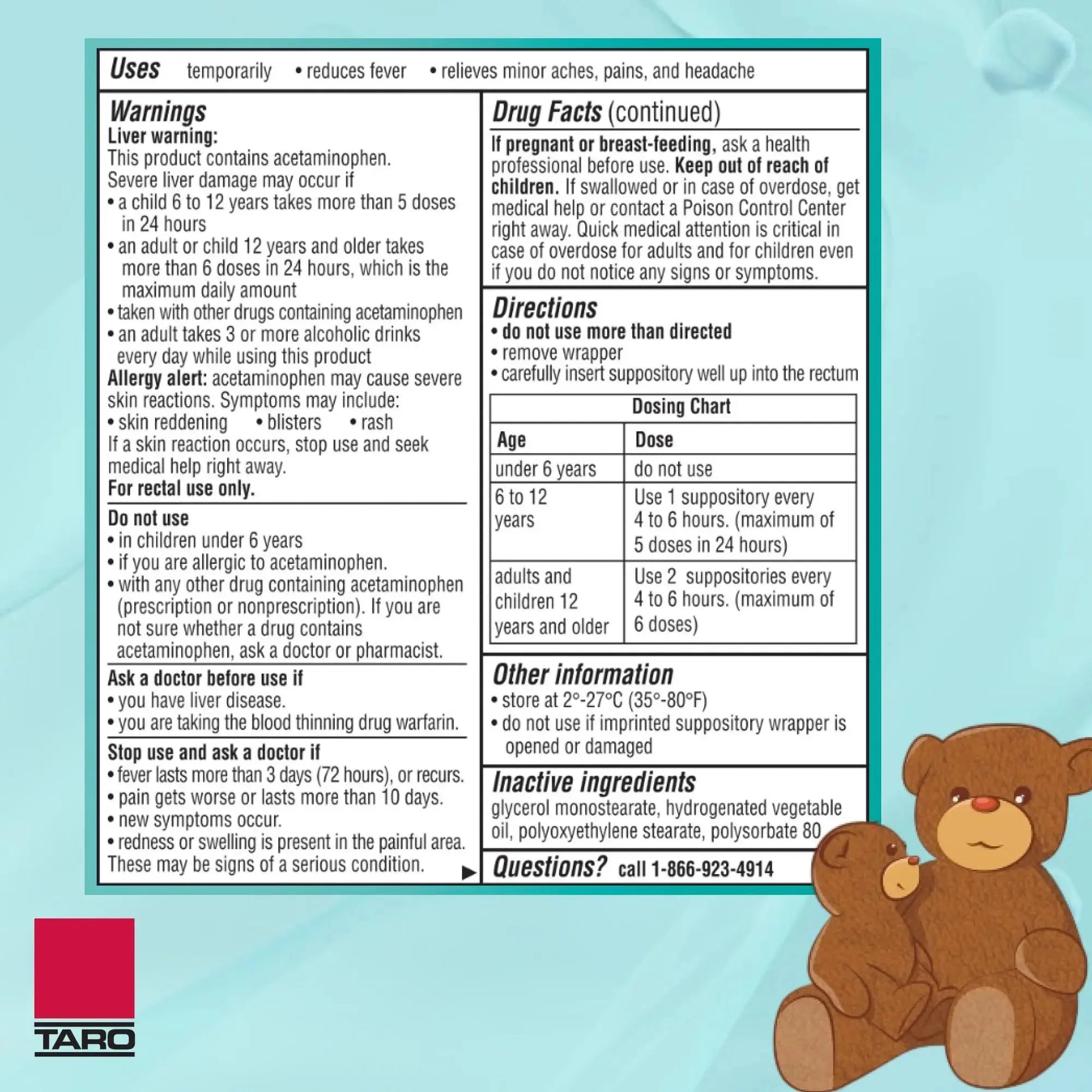 Feverall Children Acetaminophen Suppositories 6 Rectal Suppositories 325mg Each Pain Reliever/Fever Reducer. Paraben Free, No Artificial Colors or Other preservatives. Ages 6-12 Years FeverallAu supplements