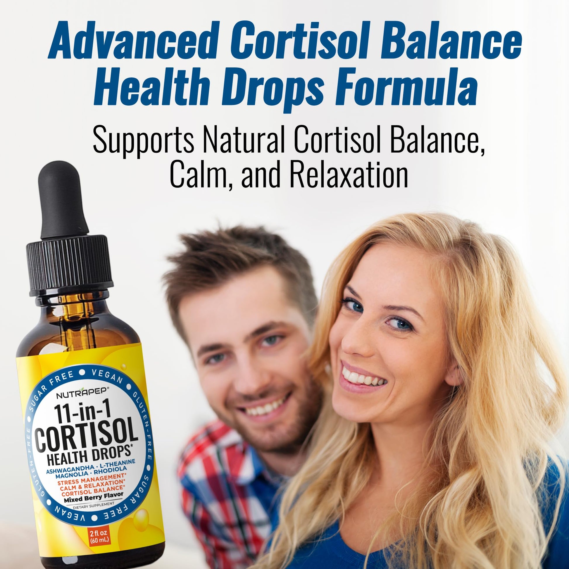 NutraPep Cortisol Detox Liquid Drops for Women Men - Cortisol Reducer Supplement Support Wellness Cleanse Balance Stress Mood Sleep Focus - Lower Cortisol Levels with Ashwagandha L-Theanine Magnolia NutraPepAu supplements